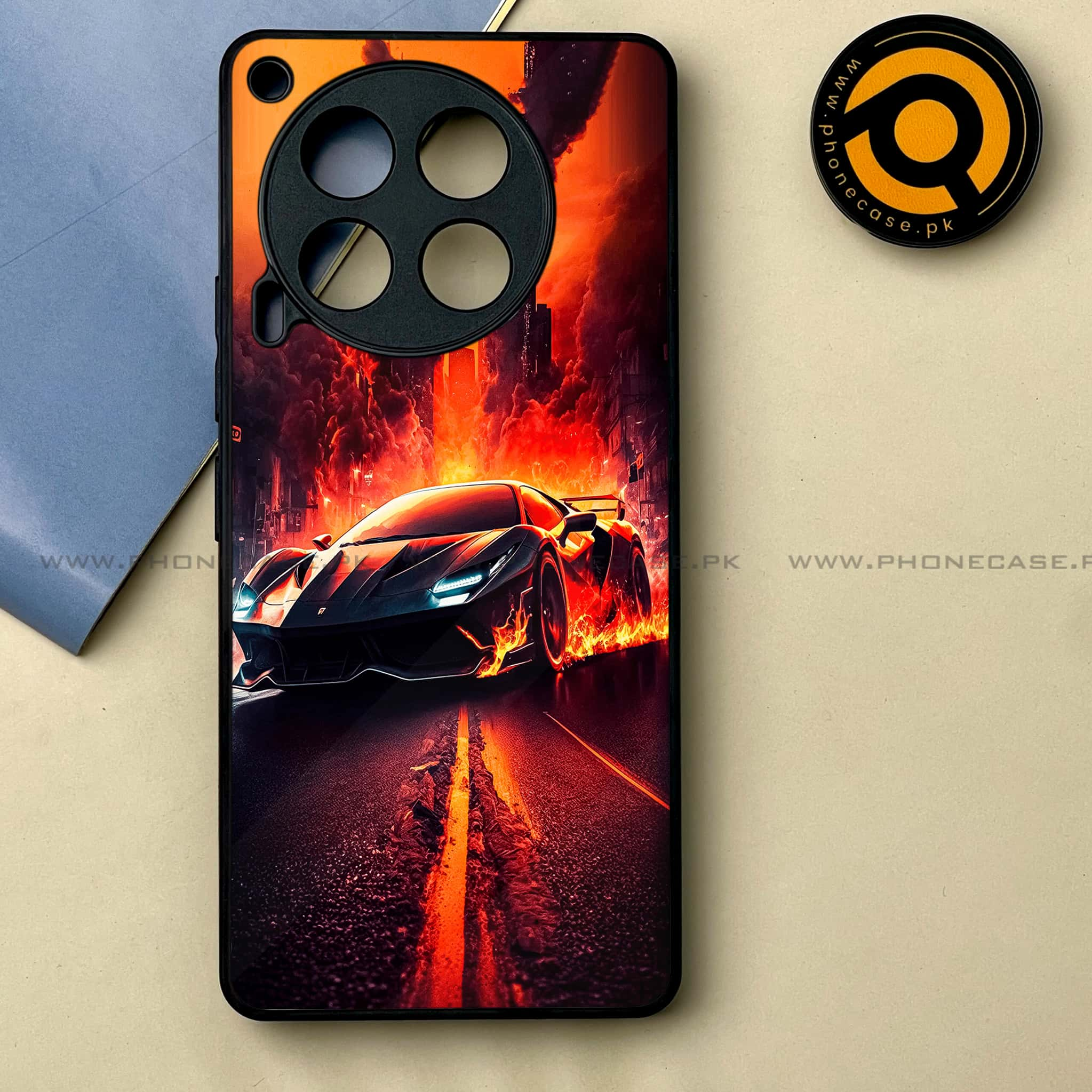 Tecno Camon 30 - Racing Series -  Premium Printed Metal soft Bumper shock Proof Case