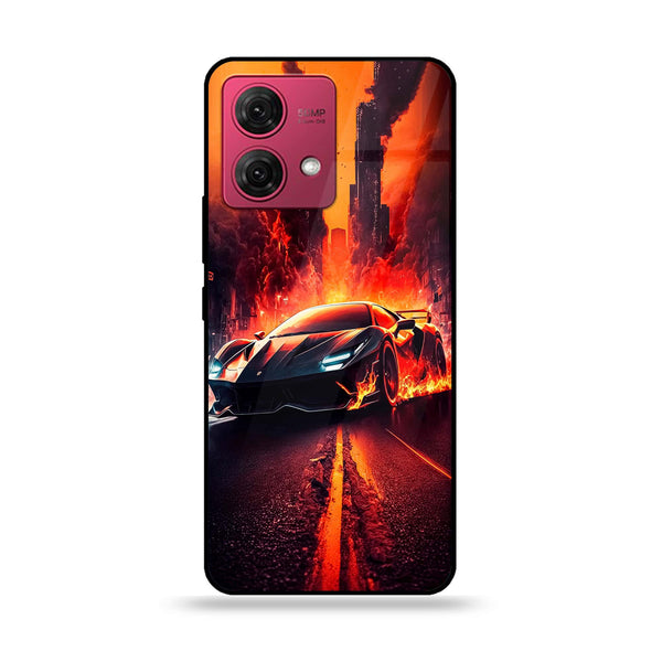 Motorola Moto G84 - Racing Series - Premium Printed Glass soft Bumper shock Proof Case