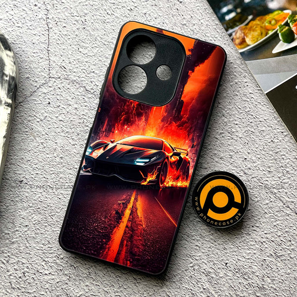 Oppo A3 2024 - Racing Series - Premium Printed Glass soft Bumper shock Proof Case