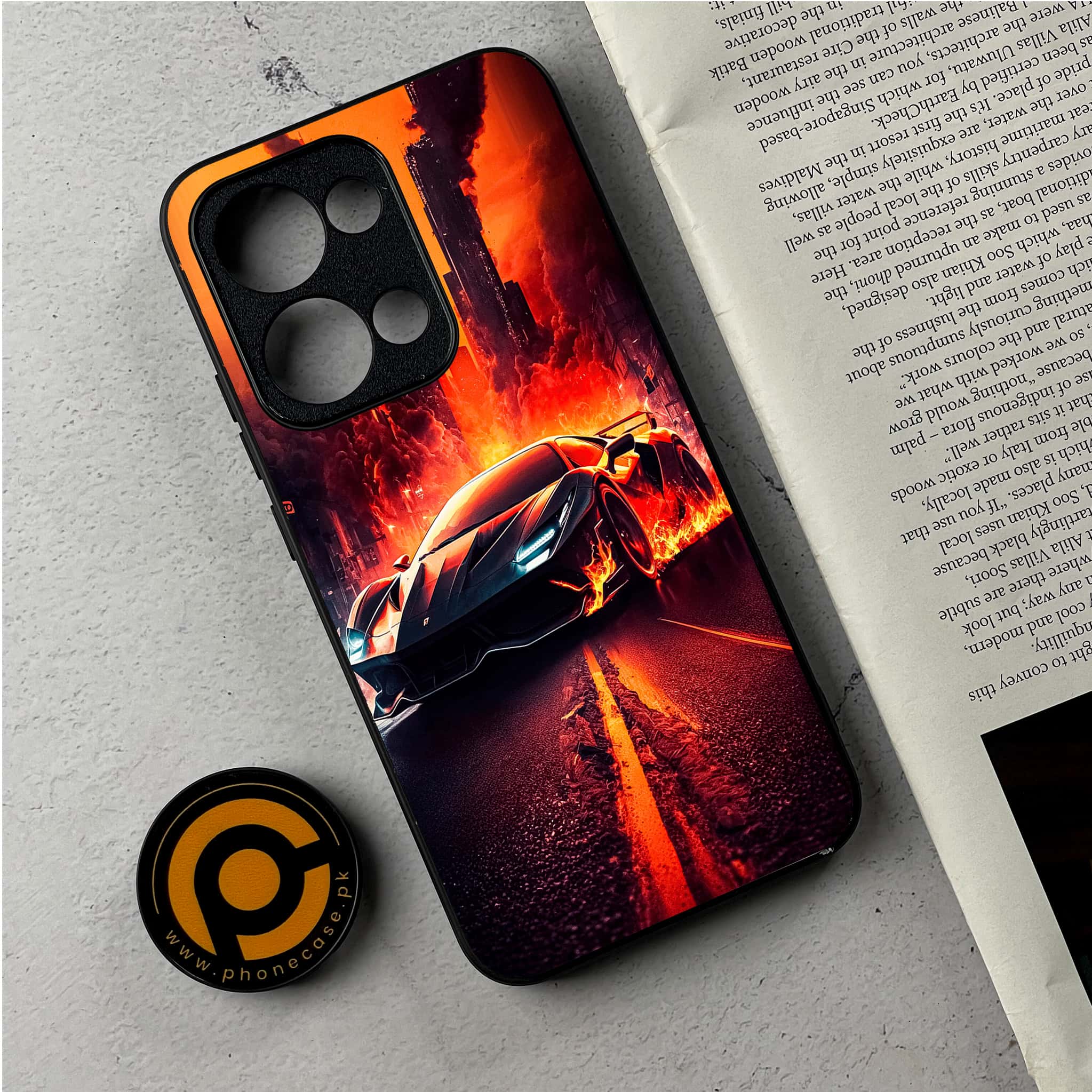 Oppo Reno 13 - Racing Series - Premium Metal Printed Soft Bumper Shockproof Case