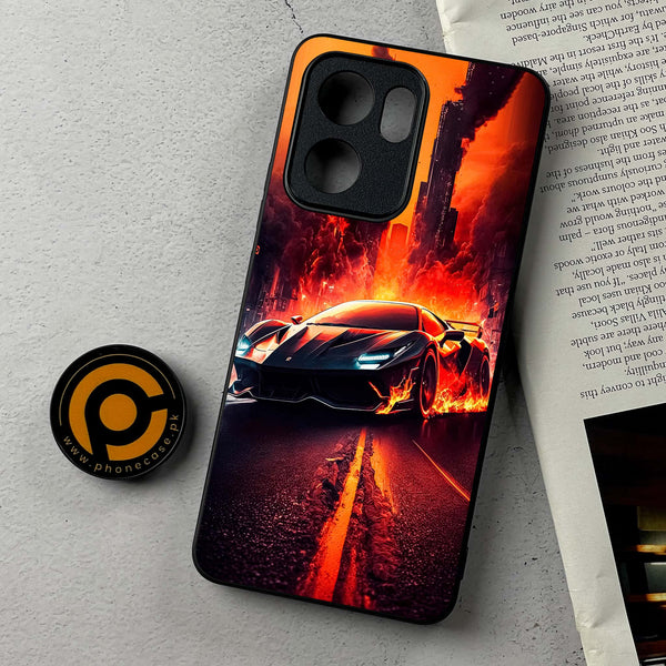 Oppo Reno 14F - Racing Series - Premium Metal Printed Soft Bumper Shockproof Case