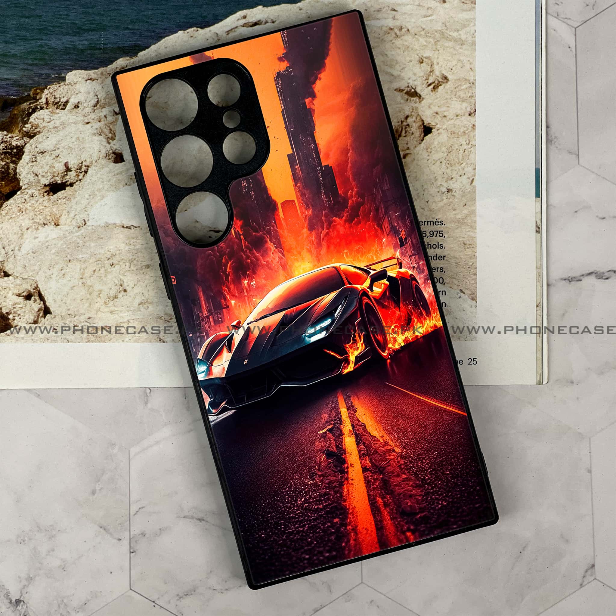 Samsung Galaxy S24 Ultra - Racing Series - Premium Metal Printed soft Bumper shock Proof Case