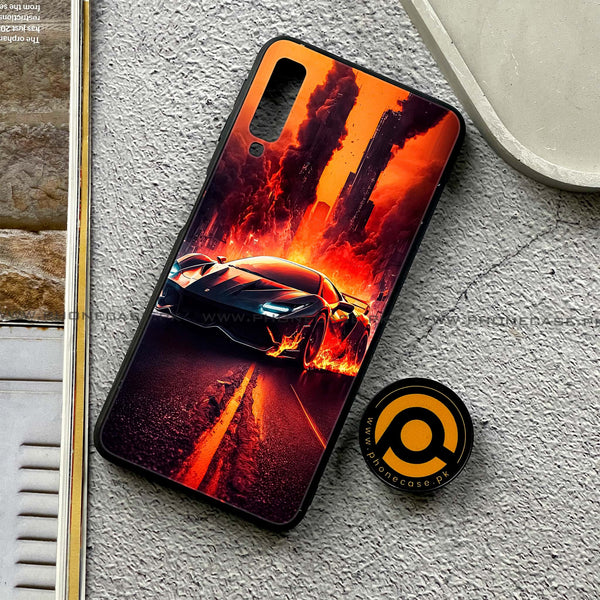 Galaxy A7 2018 - Racing Series - Premium Printed Metal soft Bumper shock Proof Case