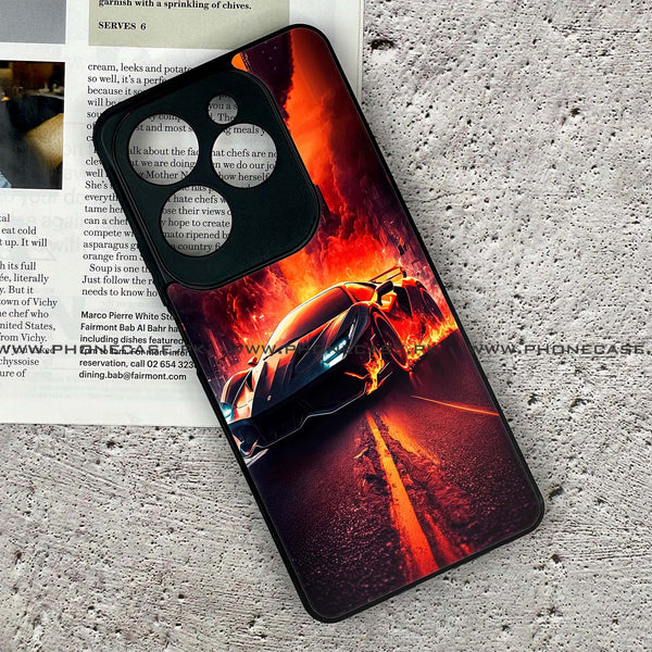 Infinix Hot 40 - Racing Series - Premium Printed Glass soft Bumper shock Proof Case