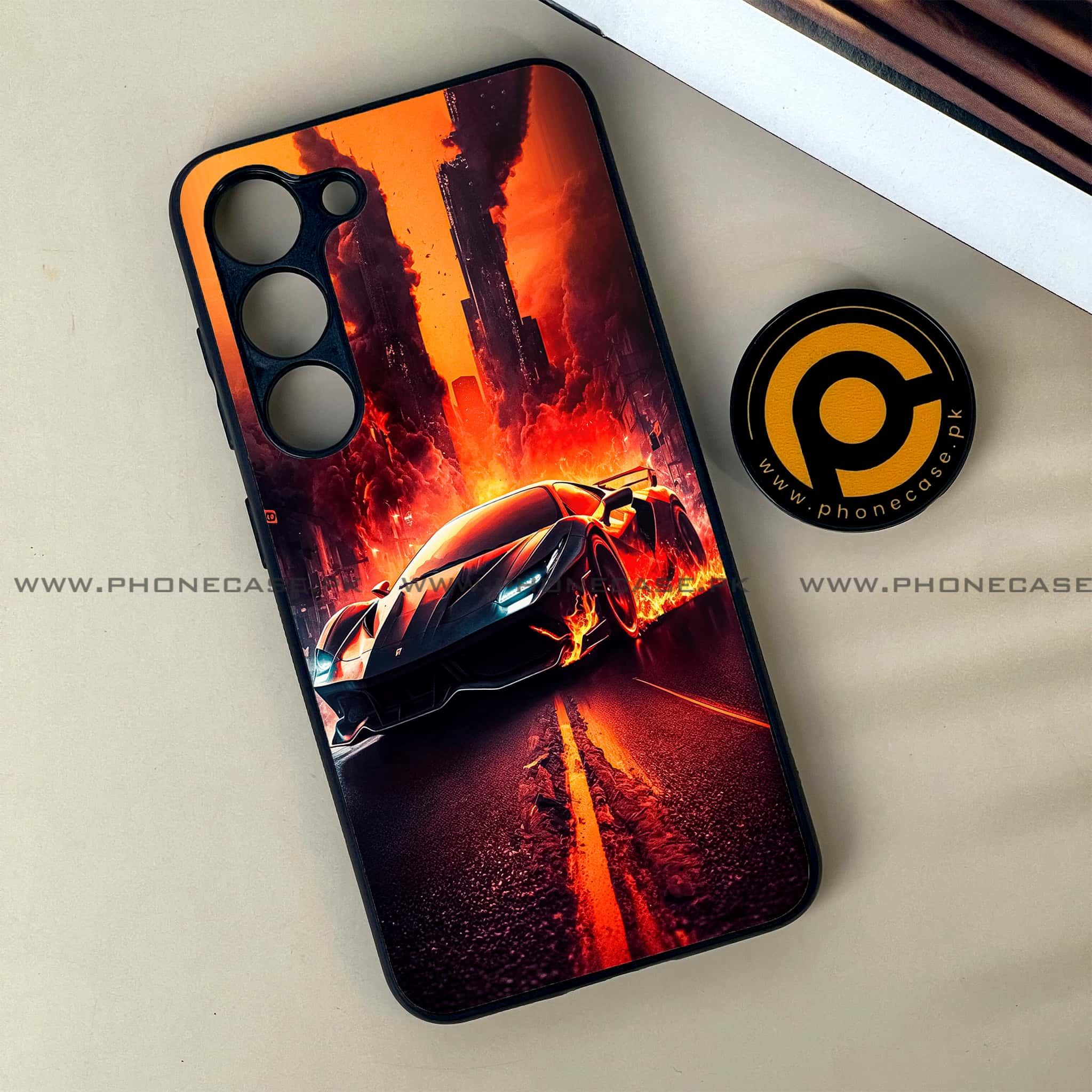 Samsung Galaxy S23 - Racing Series - Premium Printed Glass soft Bumper shock Proof Case