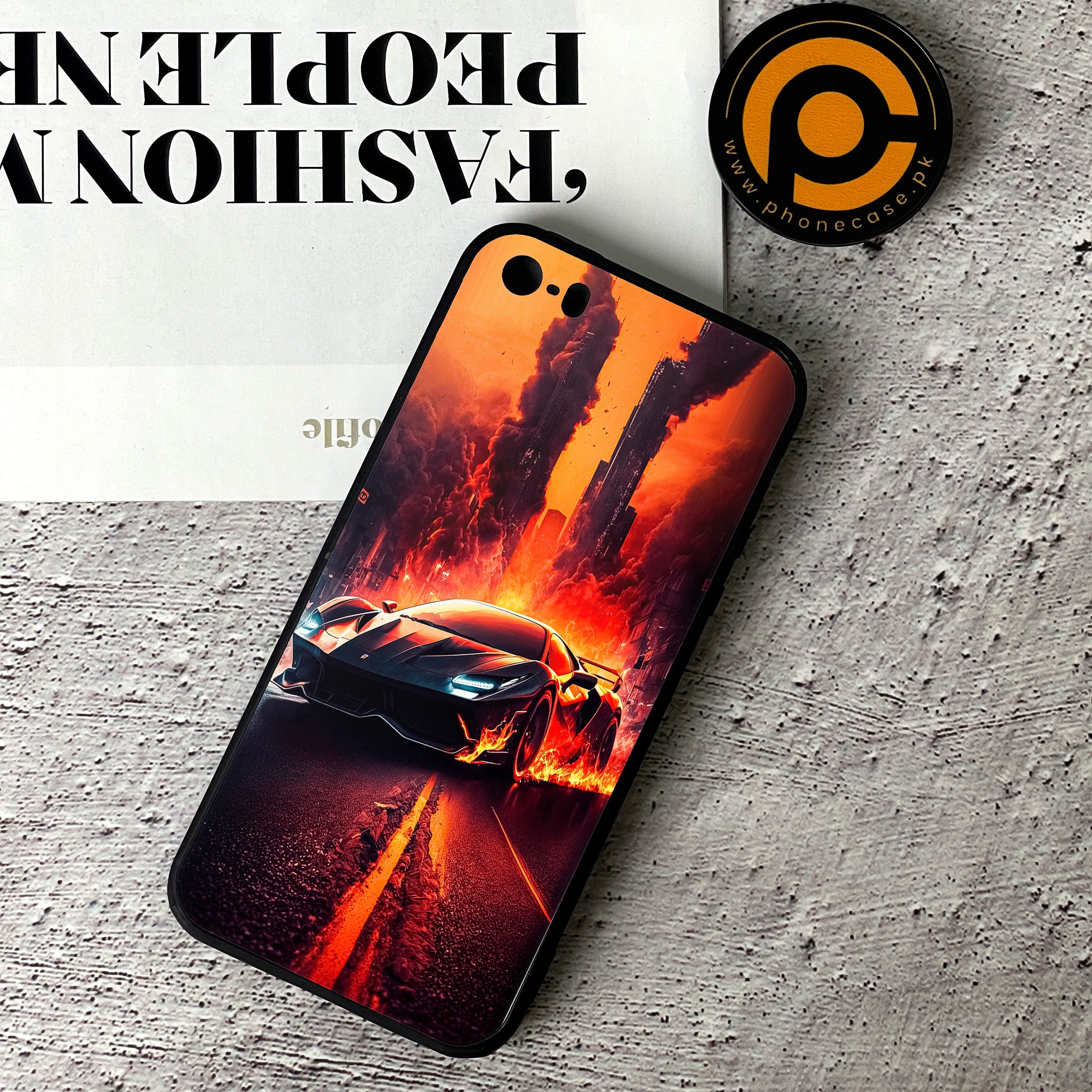 iPhone 5/5c/5s - Racing Series - Premium Printed Glass soft Bumper shock Proof Case