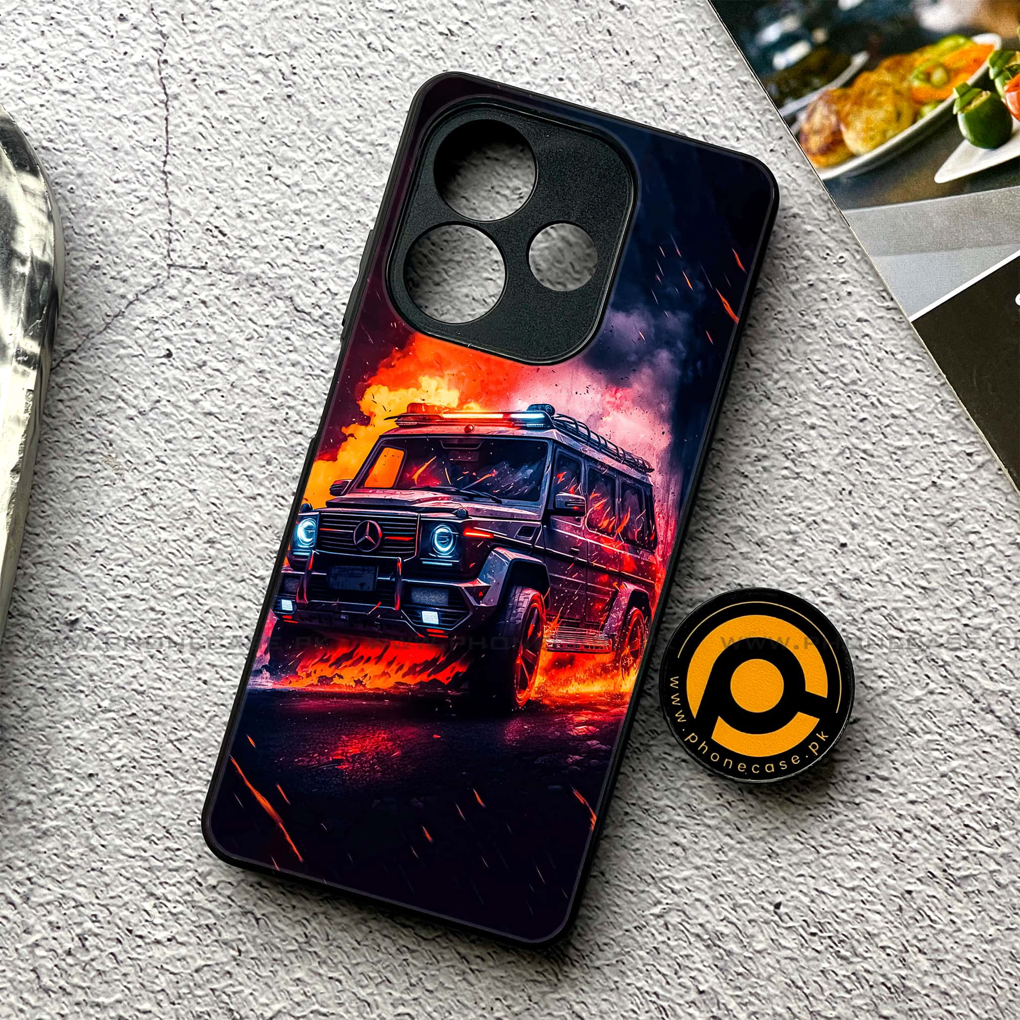 Oppo A5 Pro - Racing Series - Premium Metal Printed soft Bumper shock Proof Case