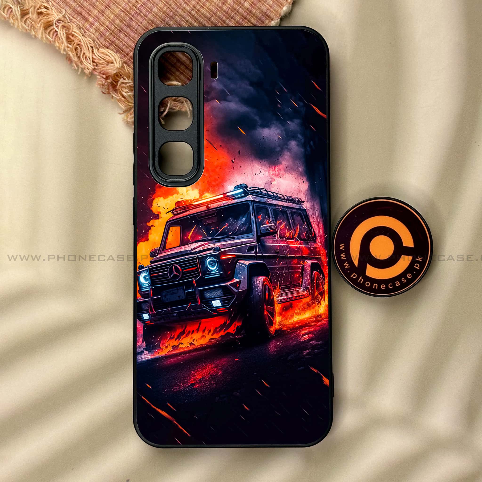 Infinix Hot 60 Pro - Racing Series - Premium Metal Printed soft Bumper shock Proof Case