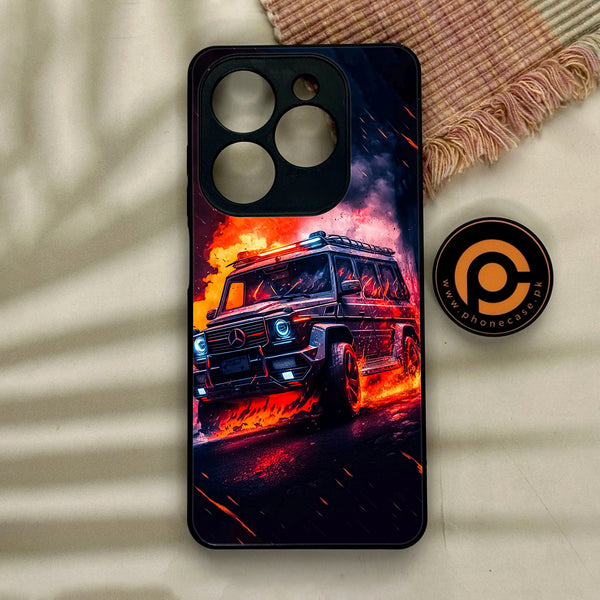 Tecno Spark GO 2024/ Smart 8/ Spark 20/ 20c/ Pop 8/ Hot 40i - Racing Design 2 - Premium Printed Glass soft Bumper shock Proof Case CS-14670