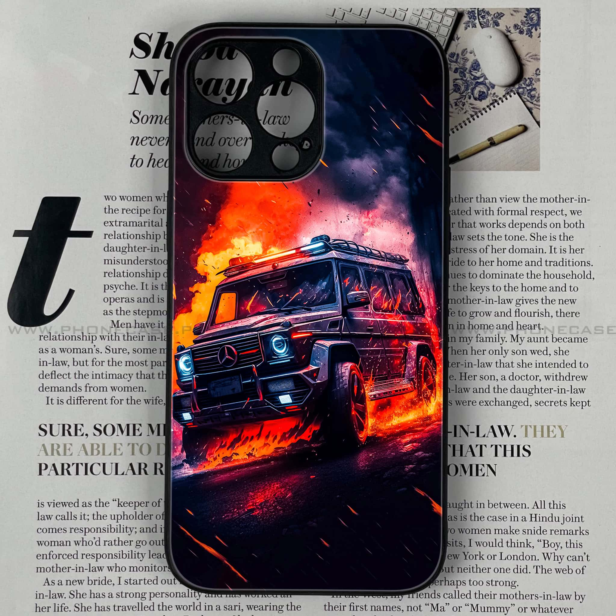 iPhone 15 Pro - Racing Series - Premium Printed Glass soft Bumper shock Proof Case