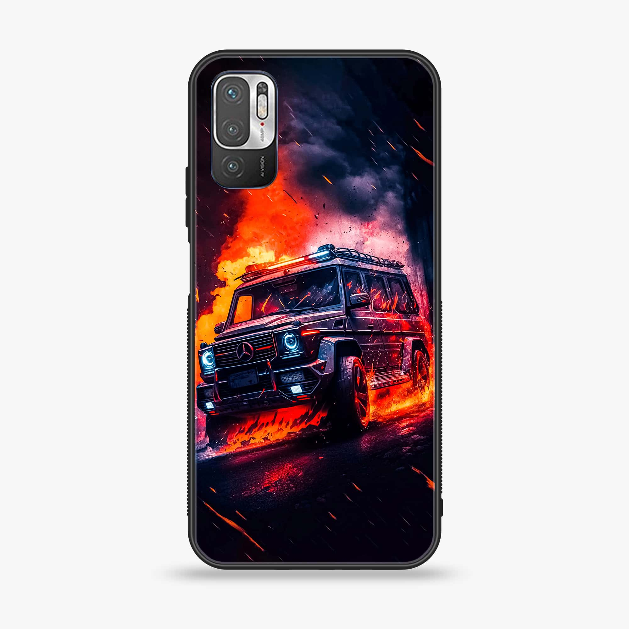 Xiaomi Redmi Note 10 5G - Racing Series - Premium Printed Glass soft Bumper shock Proof Case