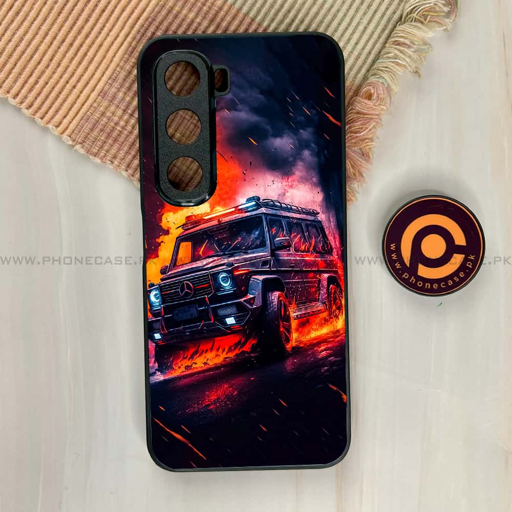 Infinix Hot 60i - Racing Series - Premium Metal Printed soft Bumper shock Proof Case