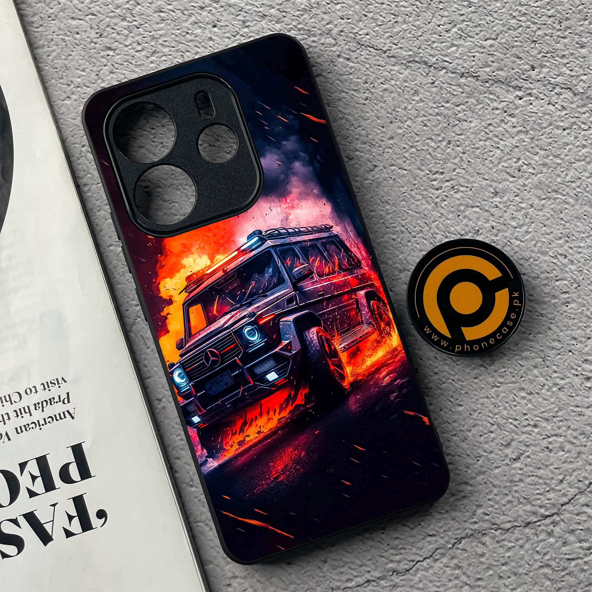 Xiaomi Redmi Note 14 - Racing Series - Premium Printed Glass soft Bumper shock Proof Case