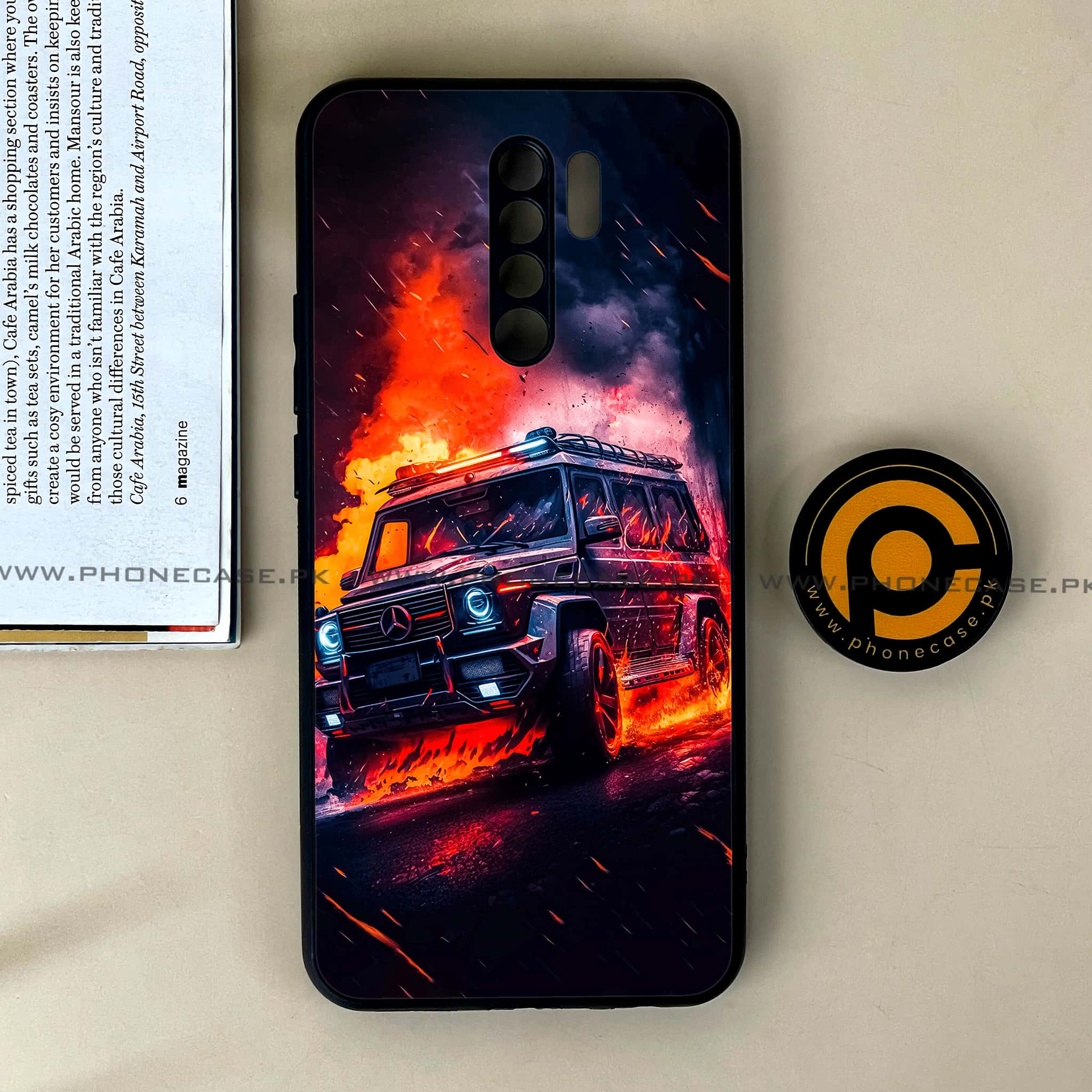 Xiaomi Redmi 9 - Racing Series - Premium Printed Glass soft Bumper shock Proof Case