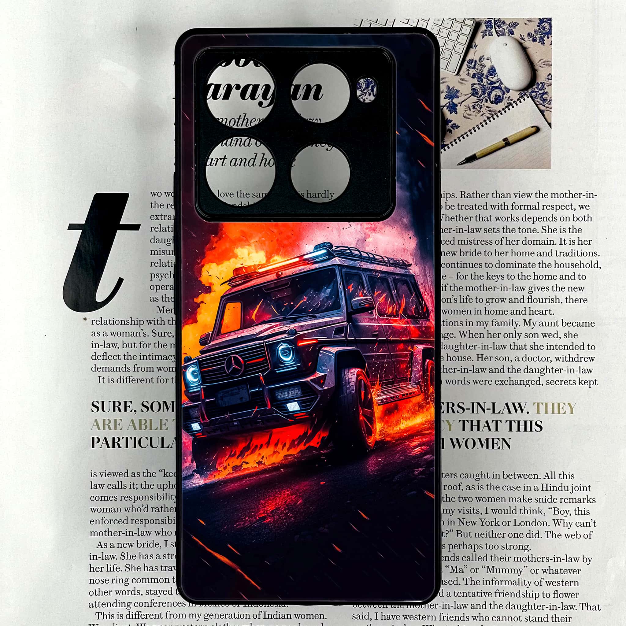 Infinix Note 40 Pro Plus - Racing Series - Premium Metal Printed soft Bumper shock Proof Case