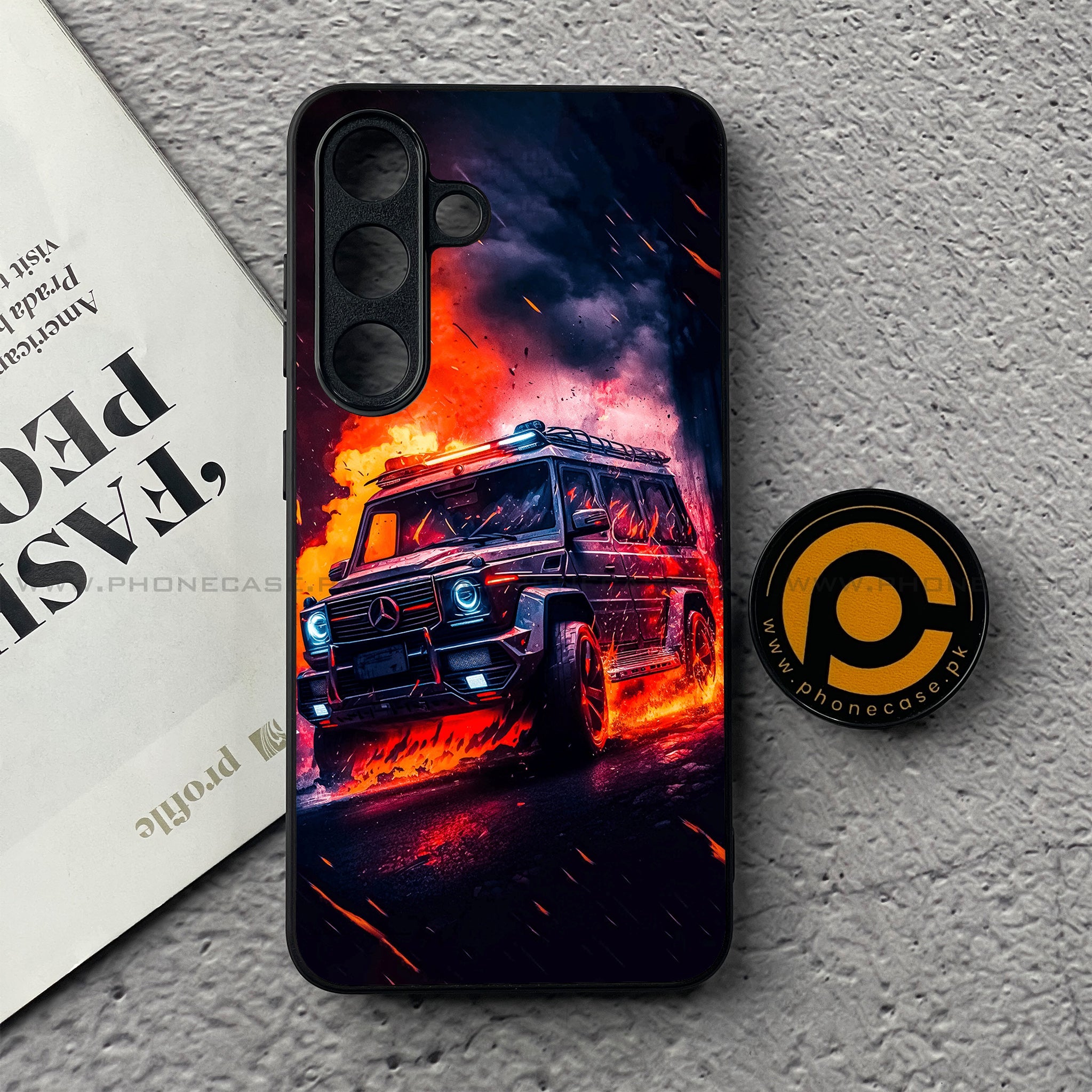Samsung Galaxy S25 FE - Racing Series - Premium Metal Printed soft Bumper shock Proof Case