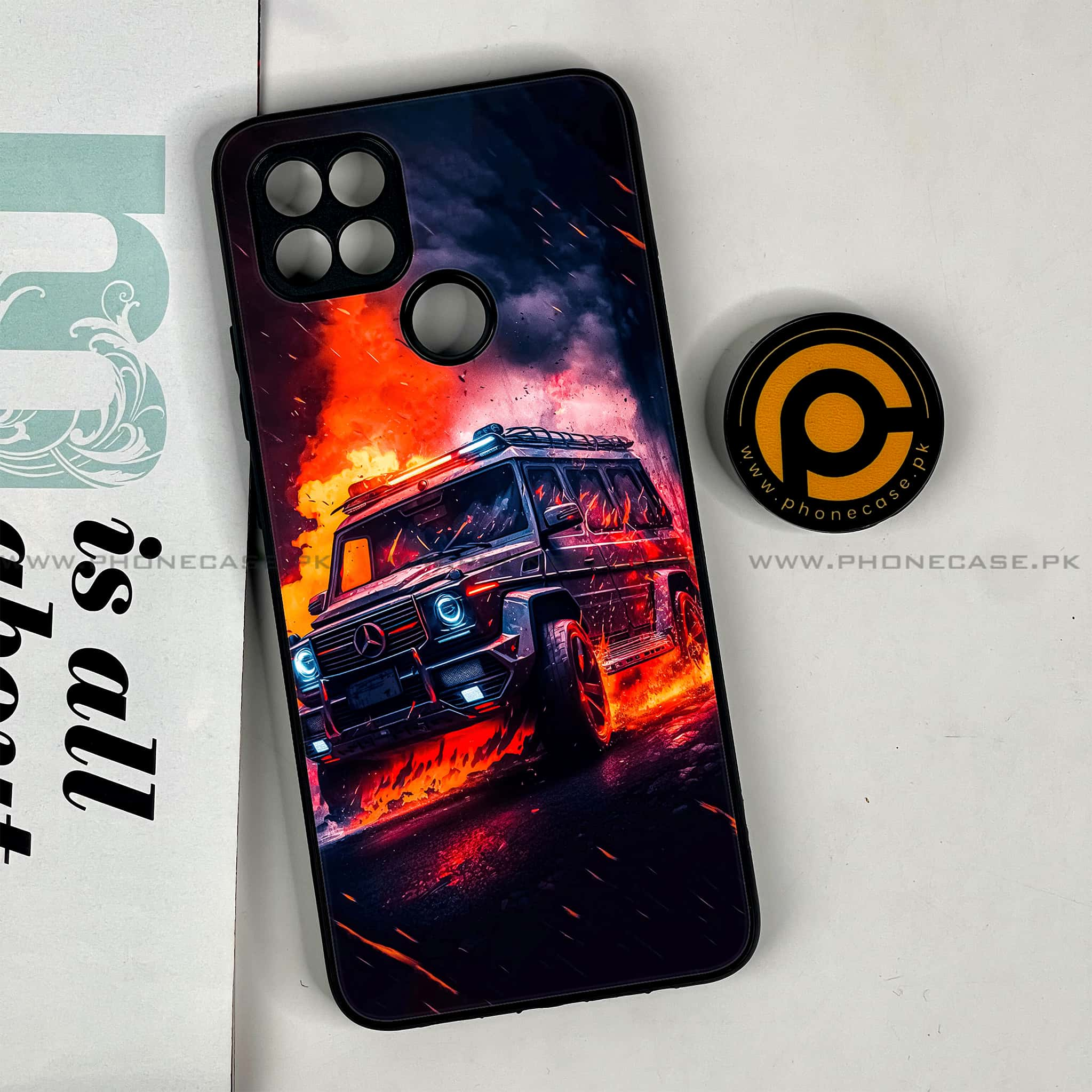 Oppo A15s - Racing Series - Premium Printed Glass soft Bumper shock Proof Case