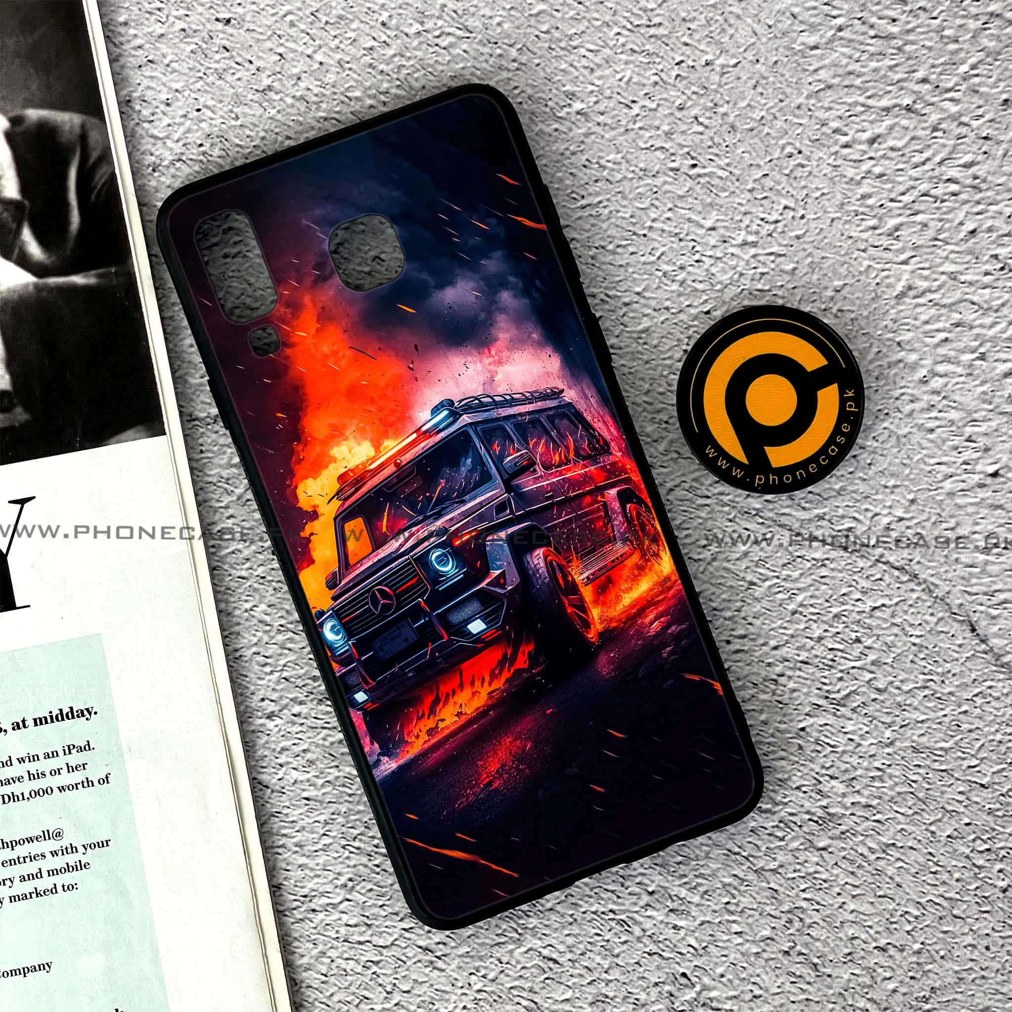 Samsung Galaxy A8 Star(A9 Star) - Racing Series - Premium Printed Glass soft Bumper shock Proof Case