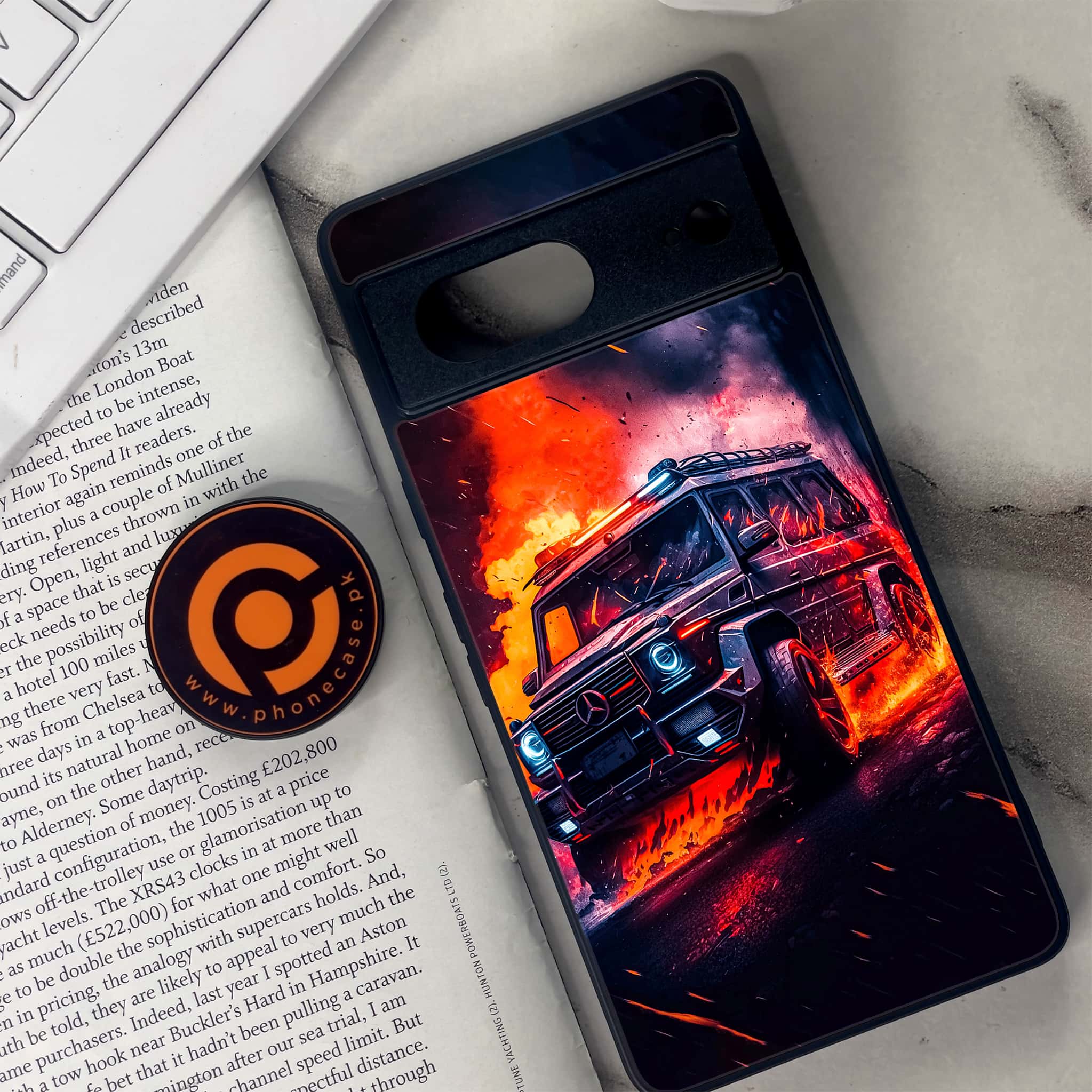 Google Pixel 7 - Racing Series - Premium Metal Printed soft Bumper Shock Proof Case