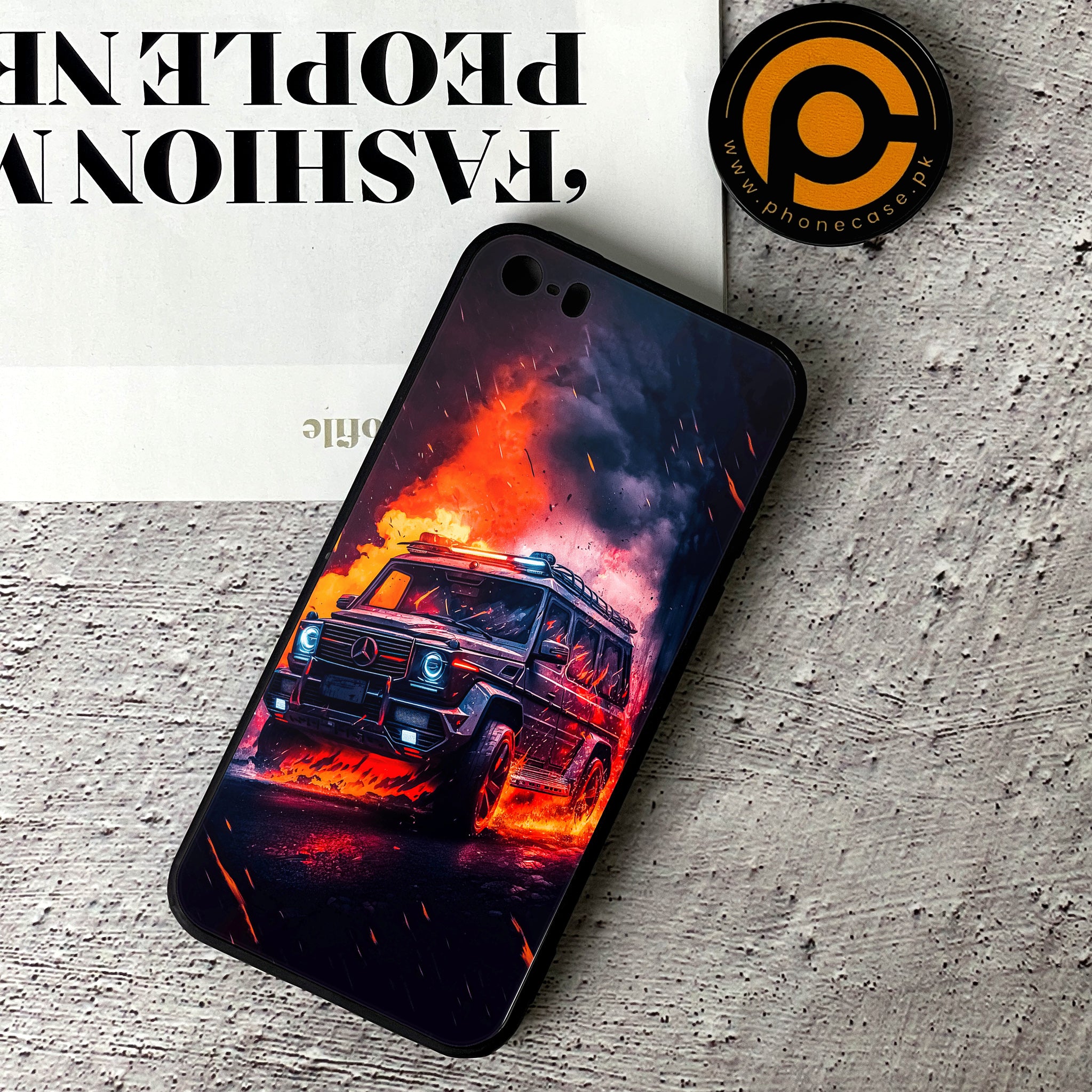 iPhone 5/5c/5s - Racing Series - Premium Printed Glass soft Bumper shock Proof Case