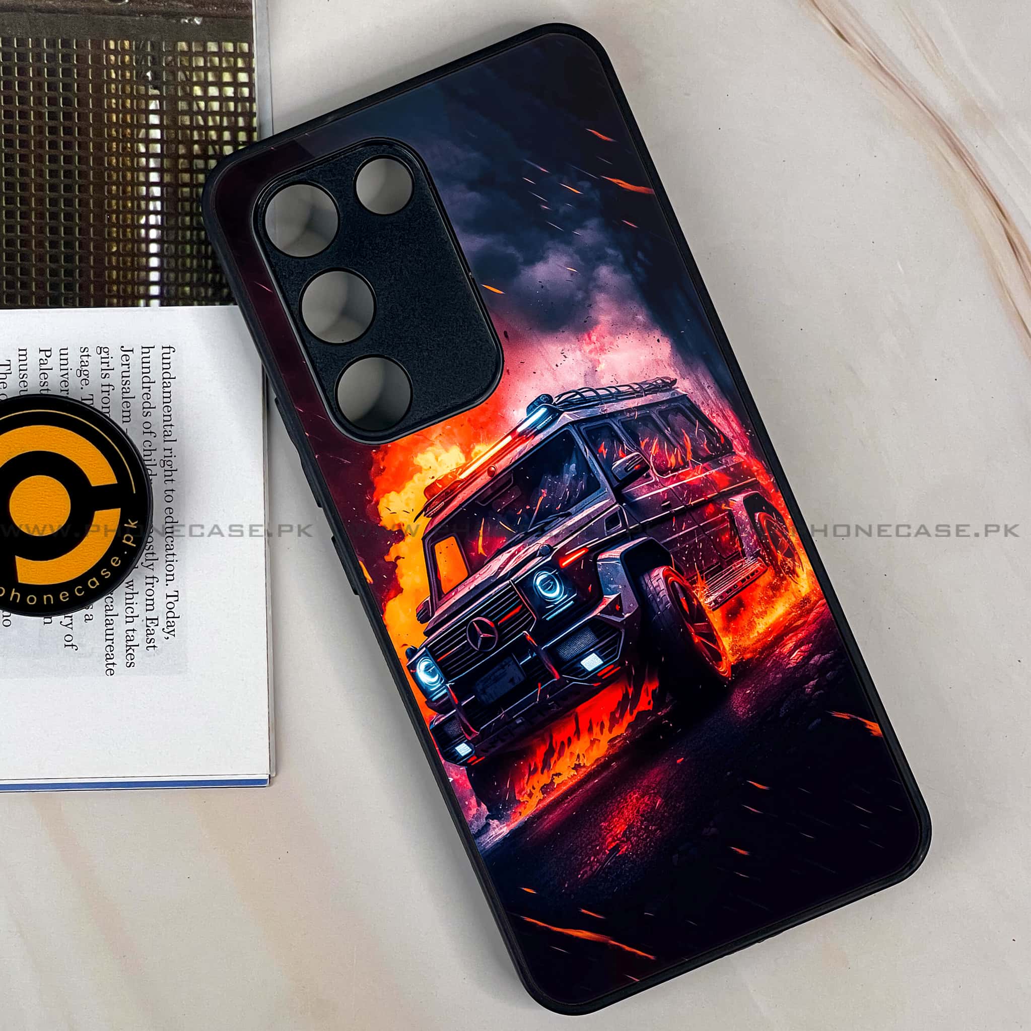 Vivo Y200e - Racing Series - Premium Metal Printed soft Bumper shock Proof Case