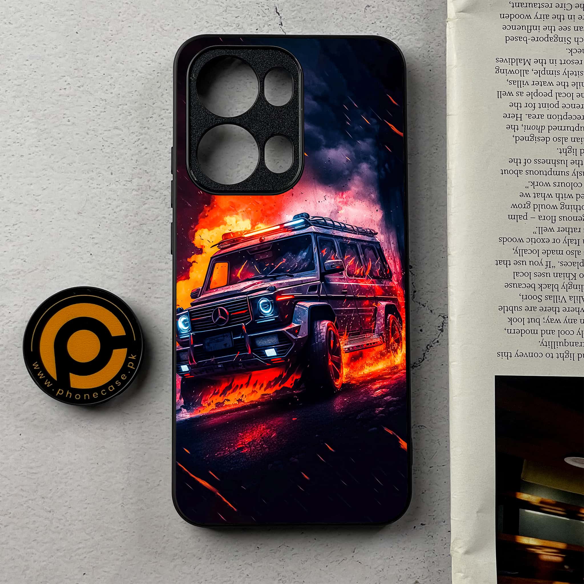 Oppo Reno 13 Pro - Racing Series - Premium Metal Printed Soft Bumper Shockproof Case