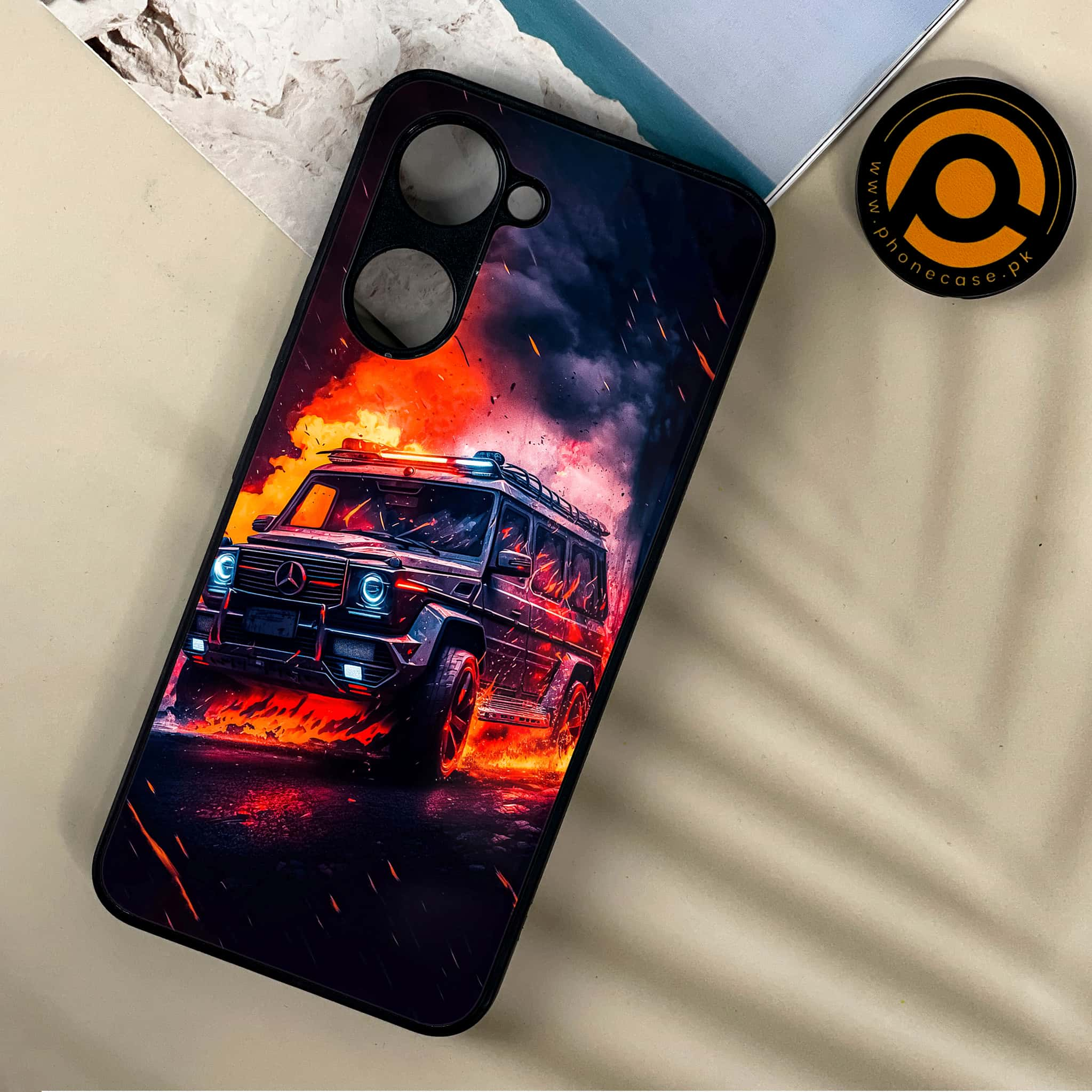 Vivo Y03 - Racing Series - Premium Printed Metal soft Bumper shock Proof Case