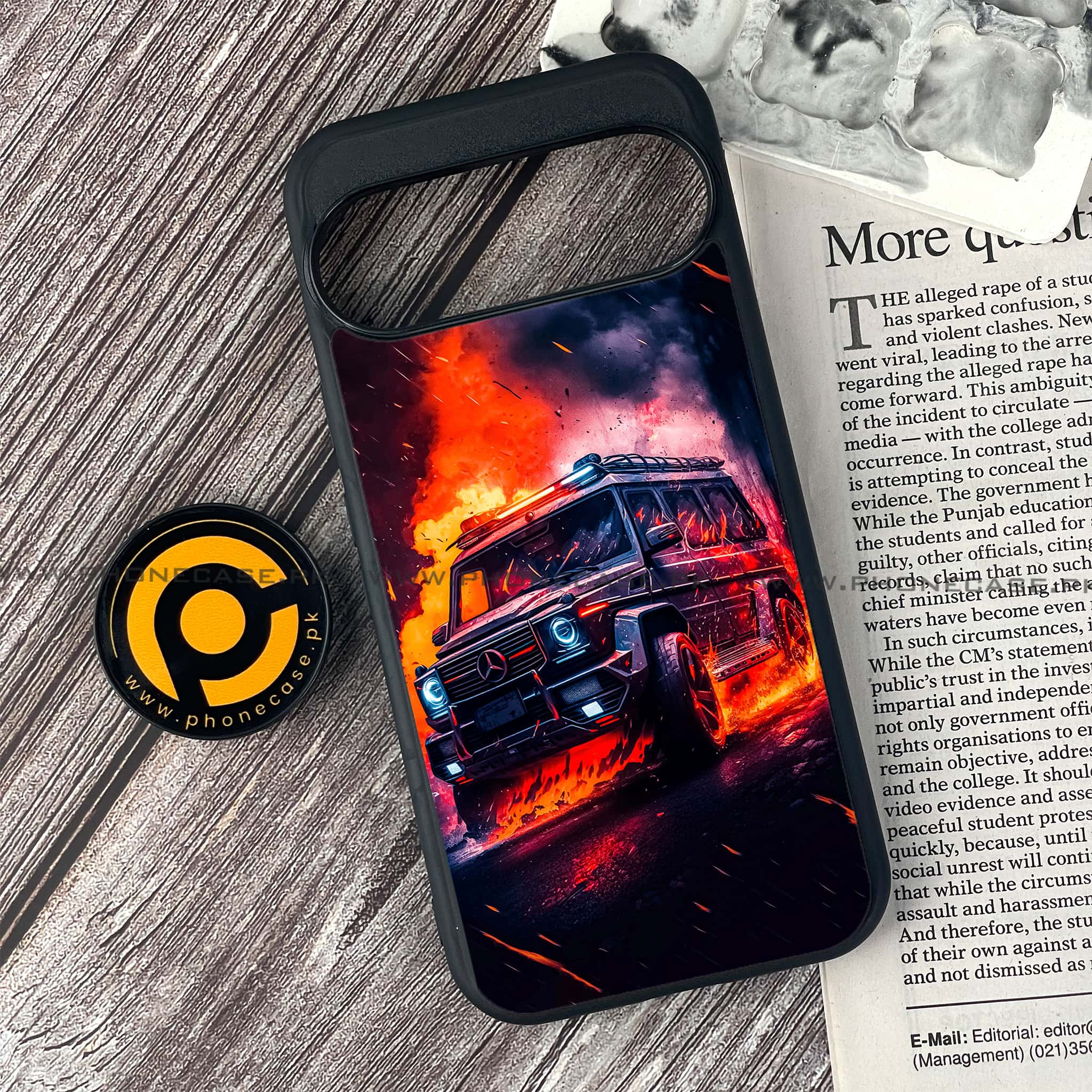 Google Pixel 9 - Racing Series  - Premium Printed Glass soft Bumper shock Proof Case