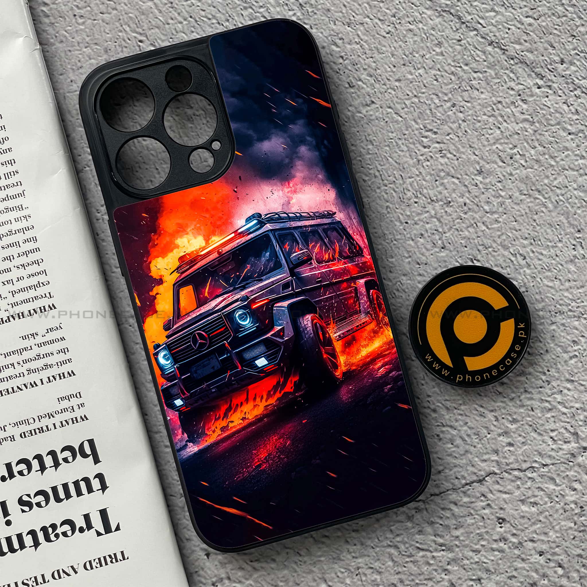 iPhone 15 Pro Max - Racing Series - Premium Metal Printed soft Bumper shock Proof Case