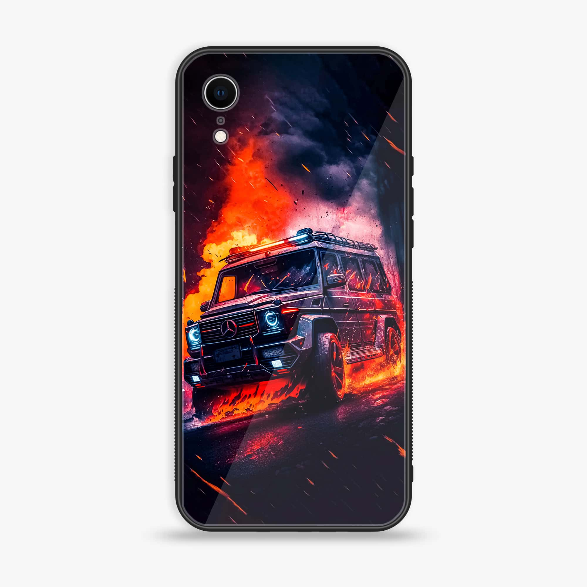 iPhone XR - Racing Series - Premium Printed Glass soft Bumper shock Proof Case