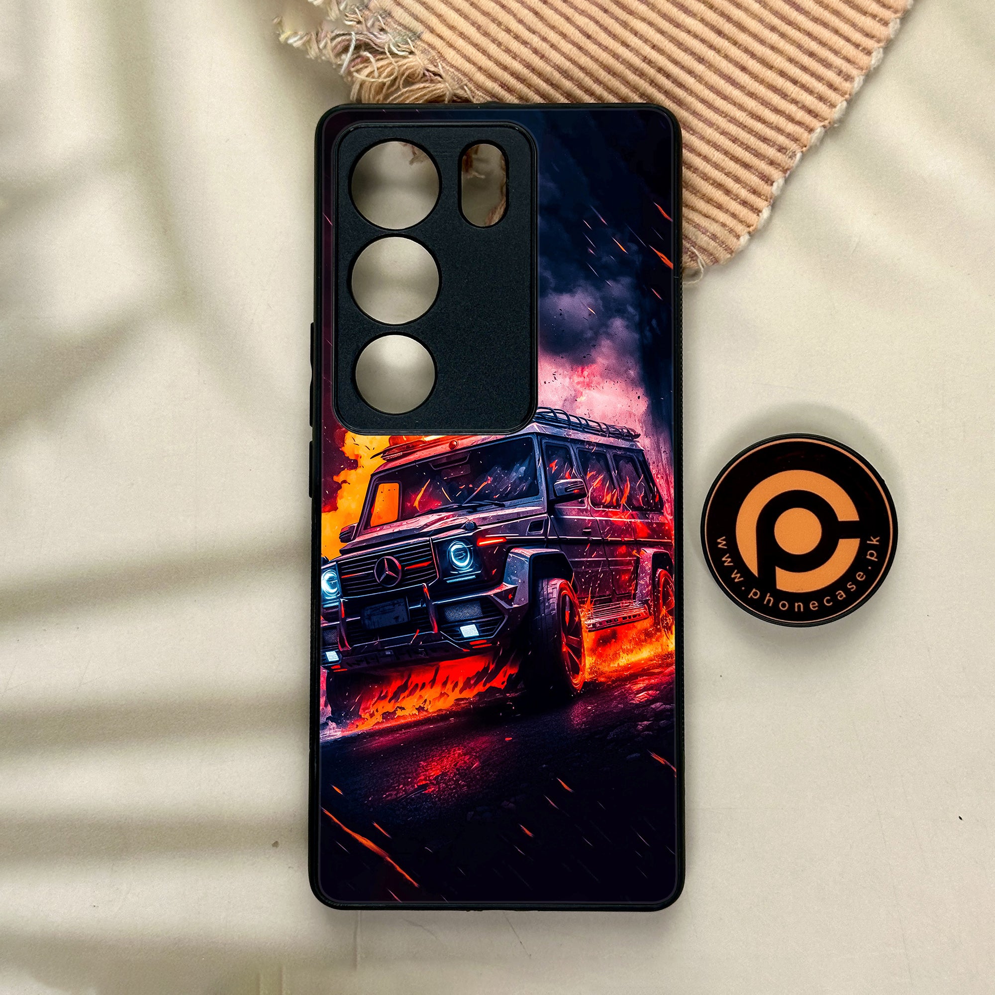 Vivo V29 - Racing Series - Premium Printed Glass soft Bumper shock Proof Case