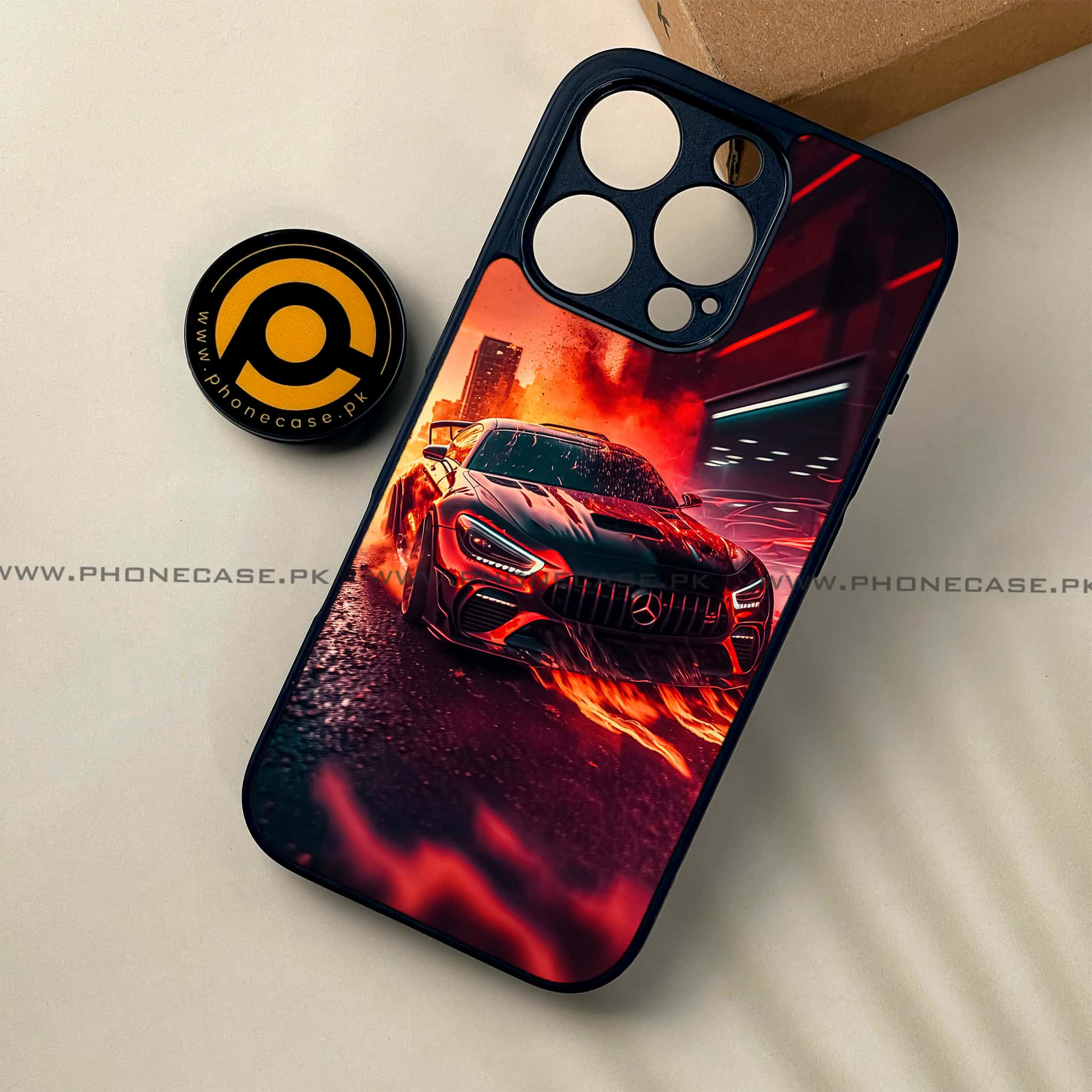 iPhone 16 Pro - Racing Series - Premium Printed Glass soft Bumper shock Proof Case