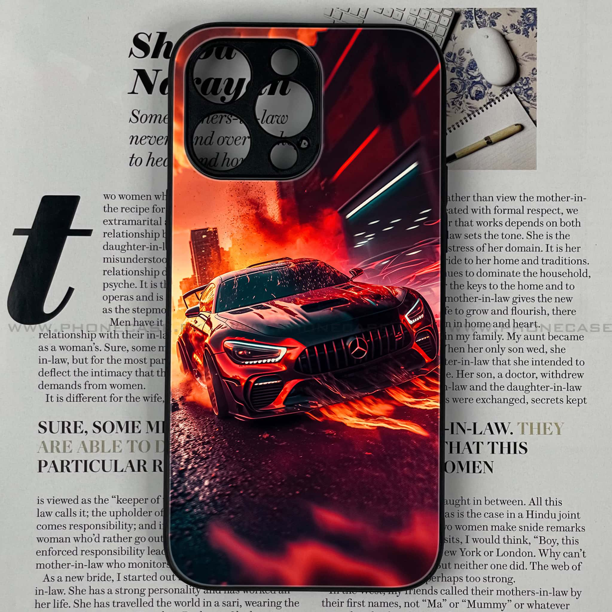 iPhone 16 Pro Max - Racing Series - Premium Printed Glass soft Bumper shock Proof Case