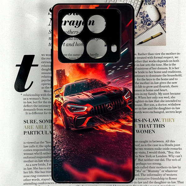 Infinix Note 40 4G - Racing Design 3  - Premium Printed Glass soft Bumper shock Proof Case  CS-33826