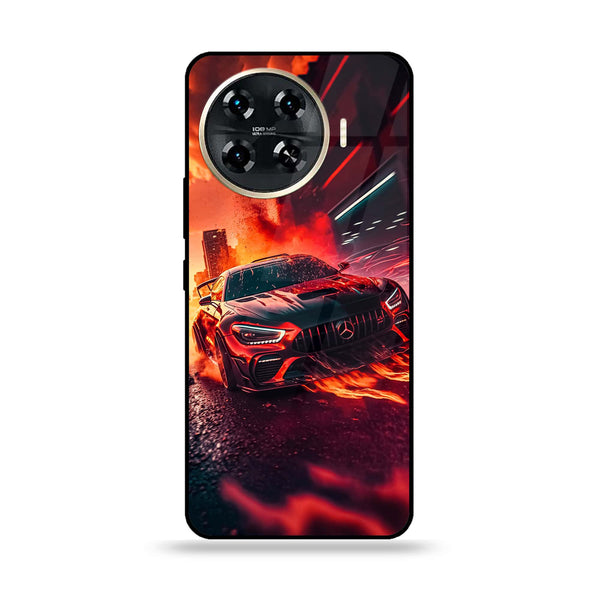 Tecno Spark 20 pro plus - Racing Design 3 - Premium Printed Glass soft Bumper shock Proof Case CS-17514