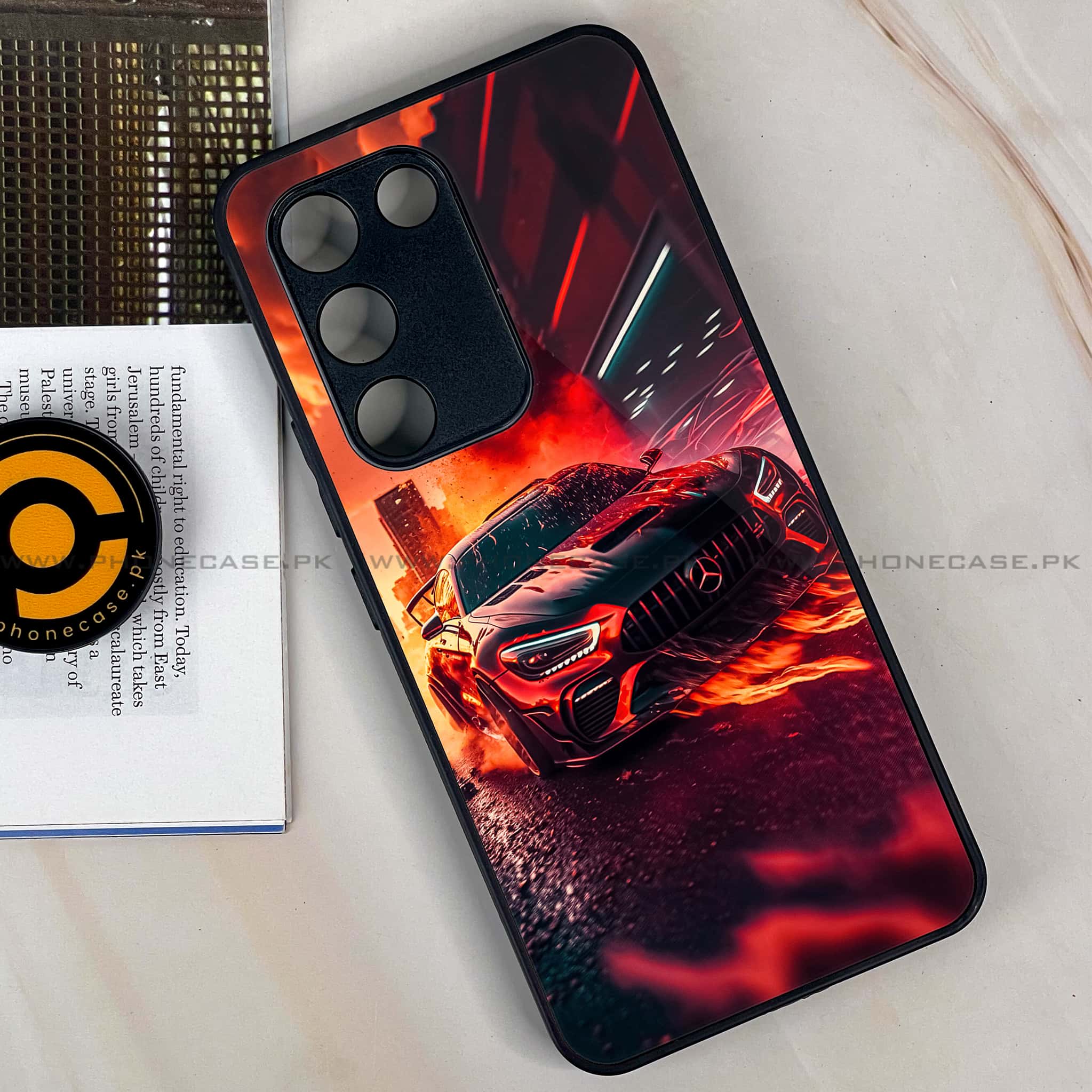 Vivo Y200e - Racing Series - Premium Metal Printed soft Bumper shock Proof Case