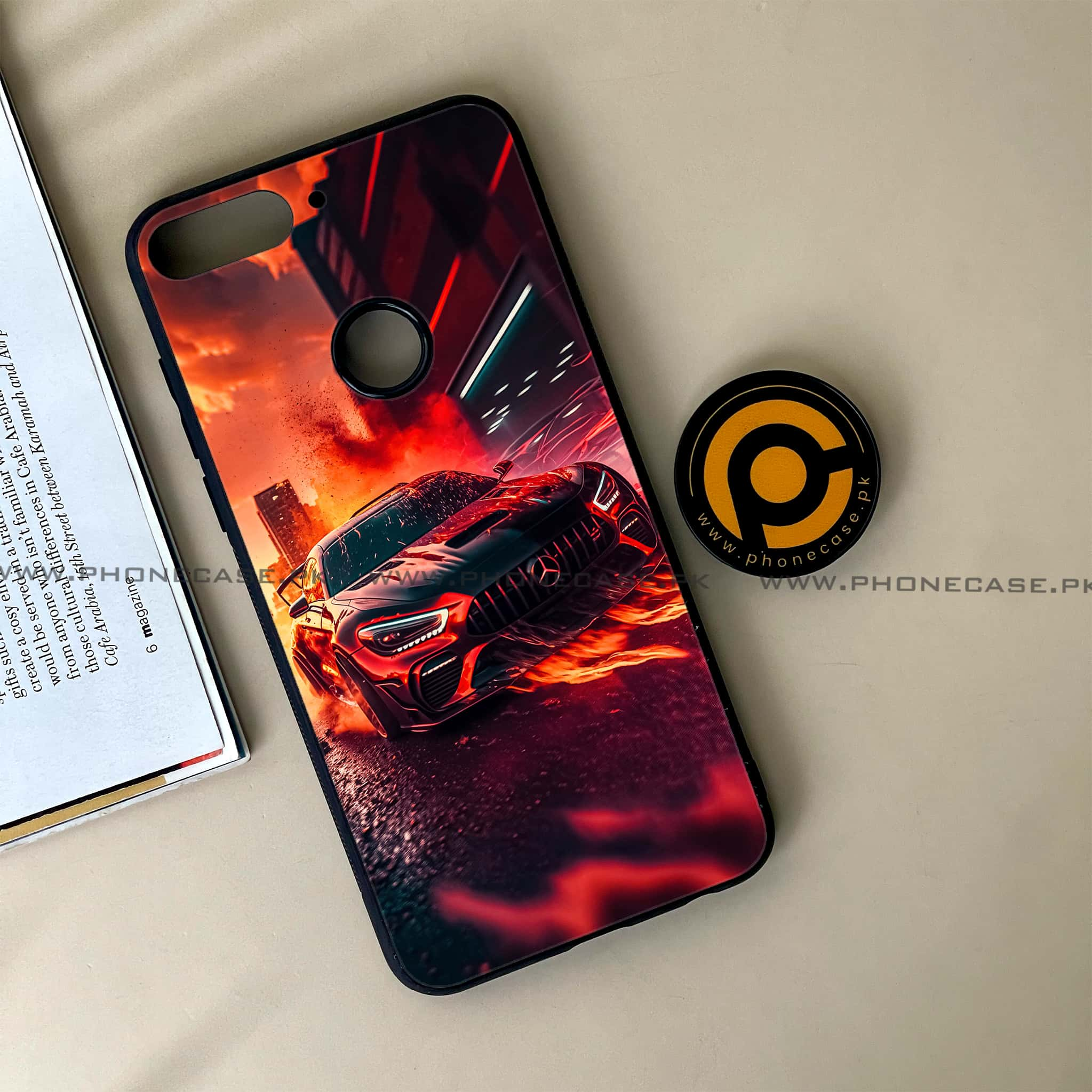 Huawei Y7 Prime (2018) - Racing Series - Premium Printed Glass soft Bumper shock Proof Case