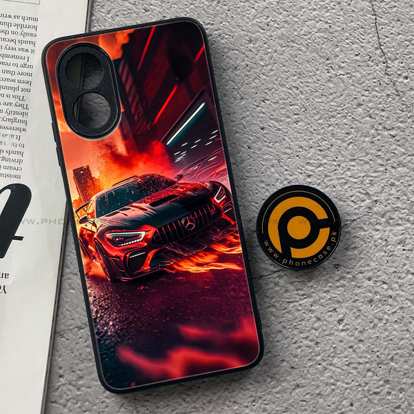 Oppo A38 4G - Racing Design 3- Premium Printed Metal soft Bumper shock Proof Case CS-28313