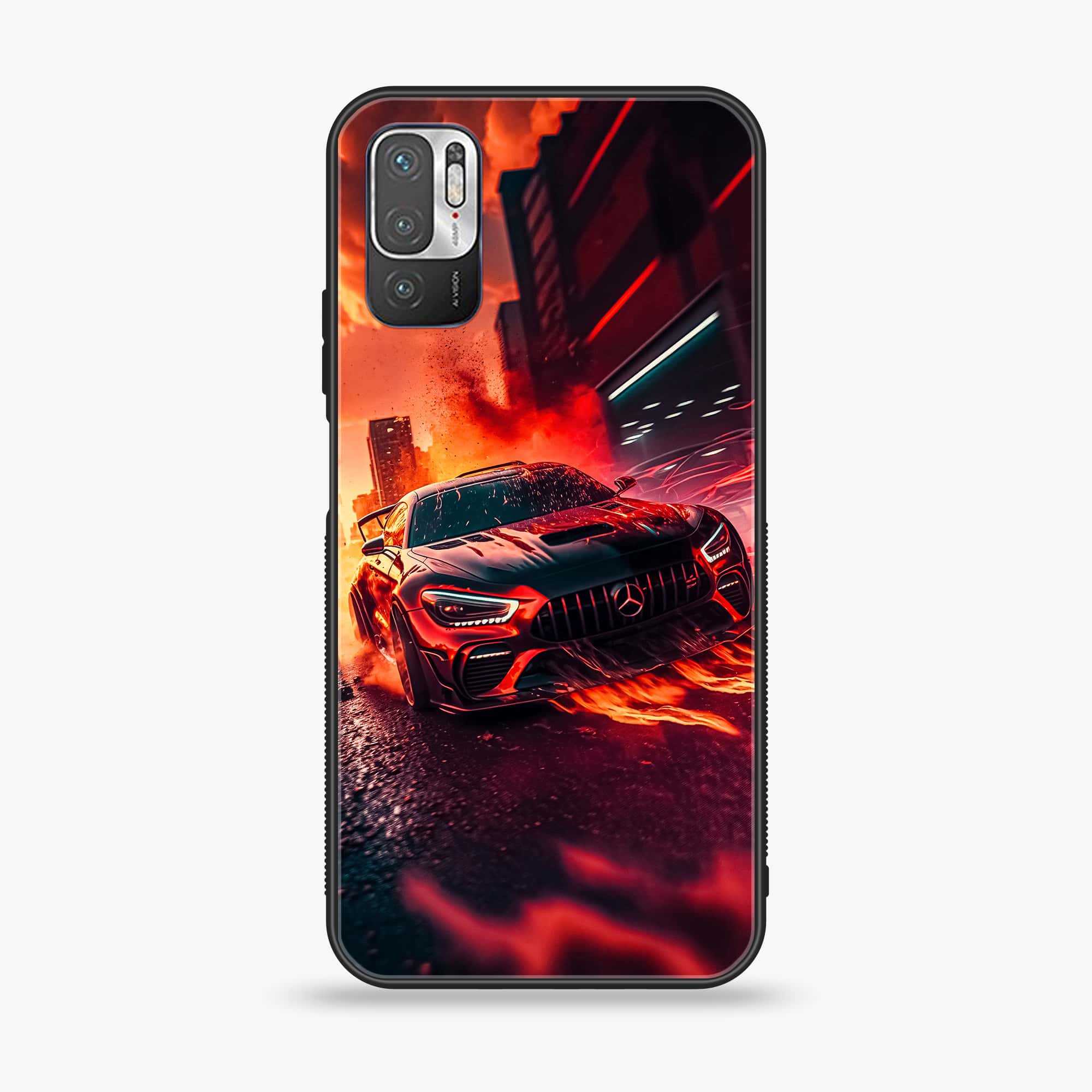 Xiaomi Redmi Note 10 5G - Racing Series - Premium Printed Glass soft Bumper shock Proof Case