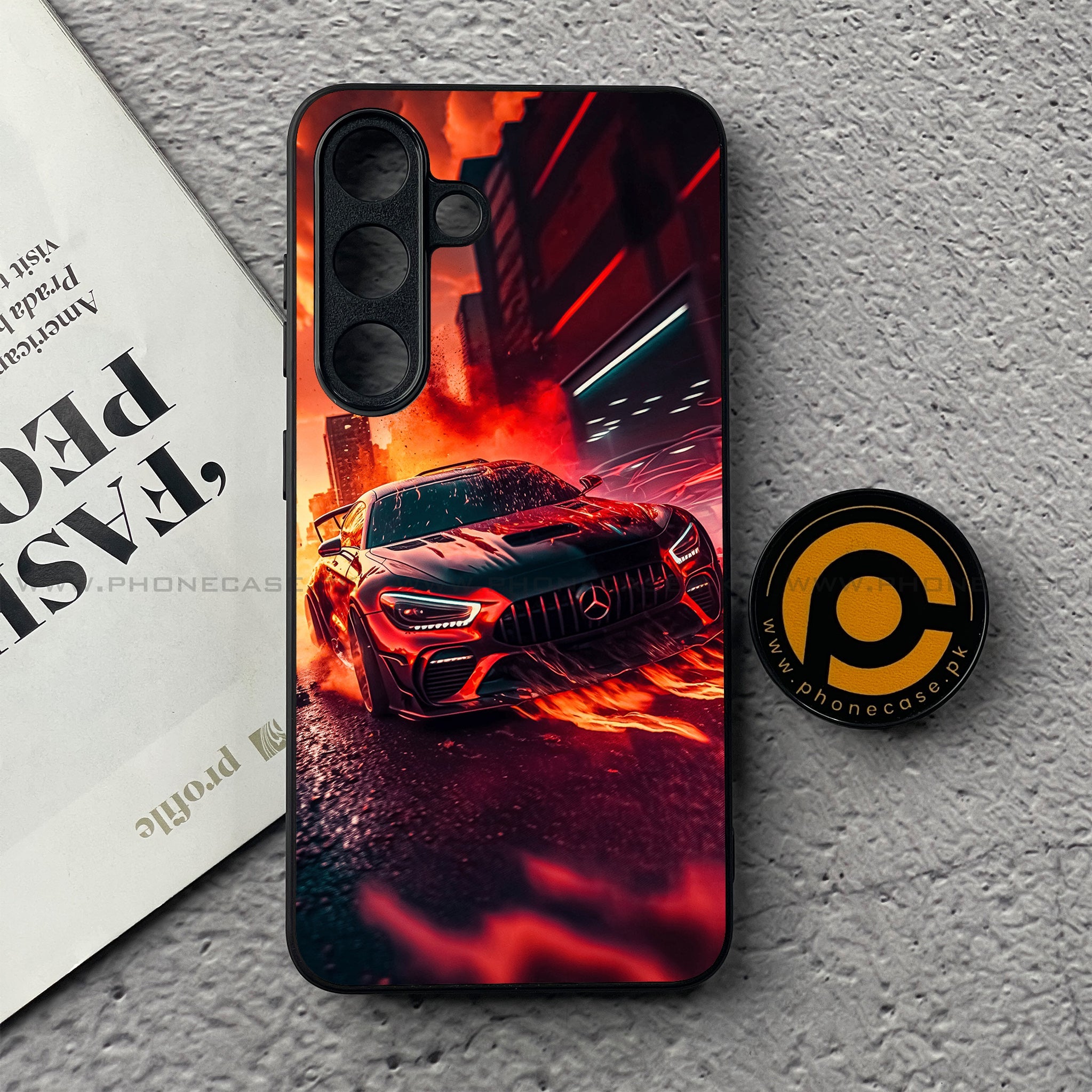 Samsung Galaxy S25 FE - Racing Series - Premium Metal Printed soft Bumper shock Proof Case