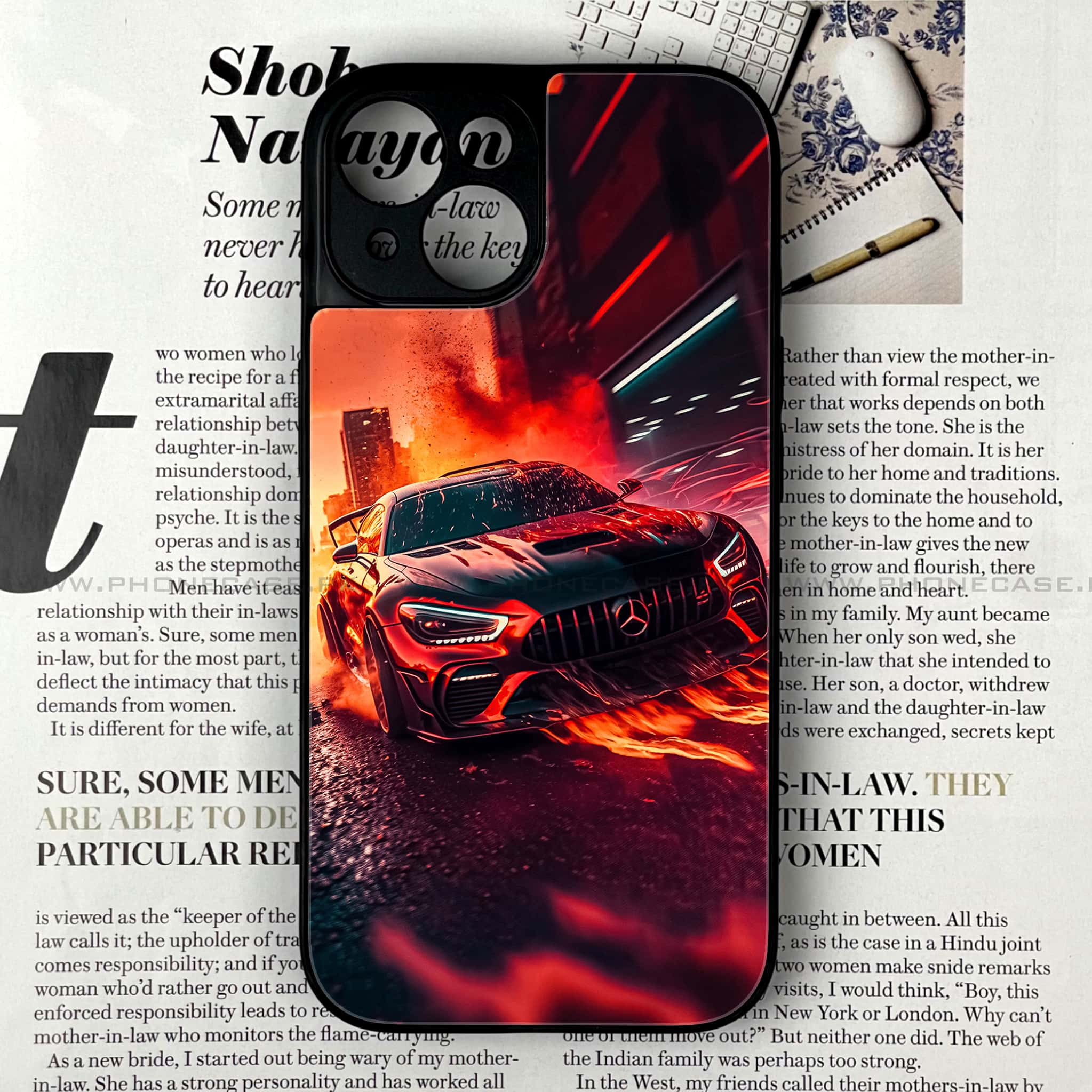 iPhone 15 Plus - Racing Series - Premium Printed Glass soft Bumper shock Proof Case