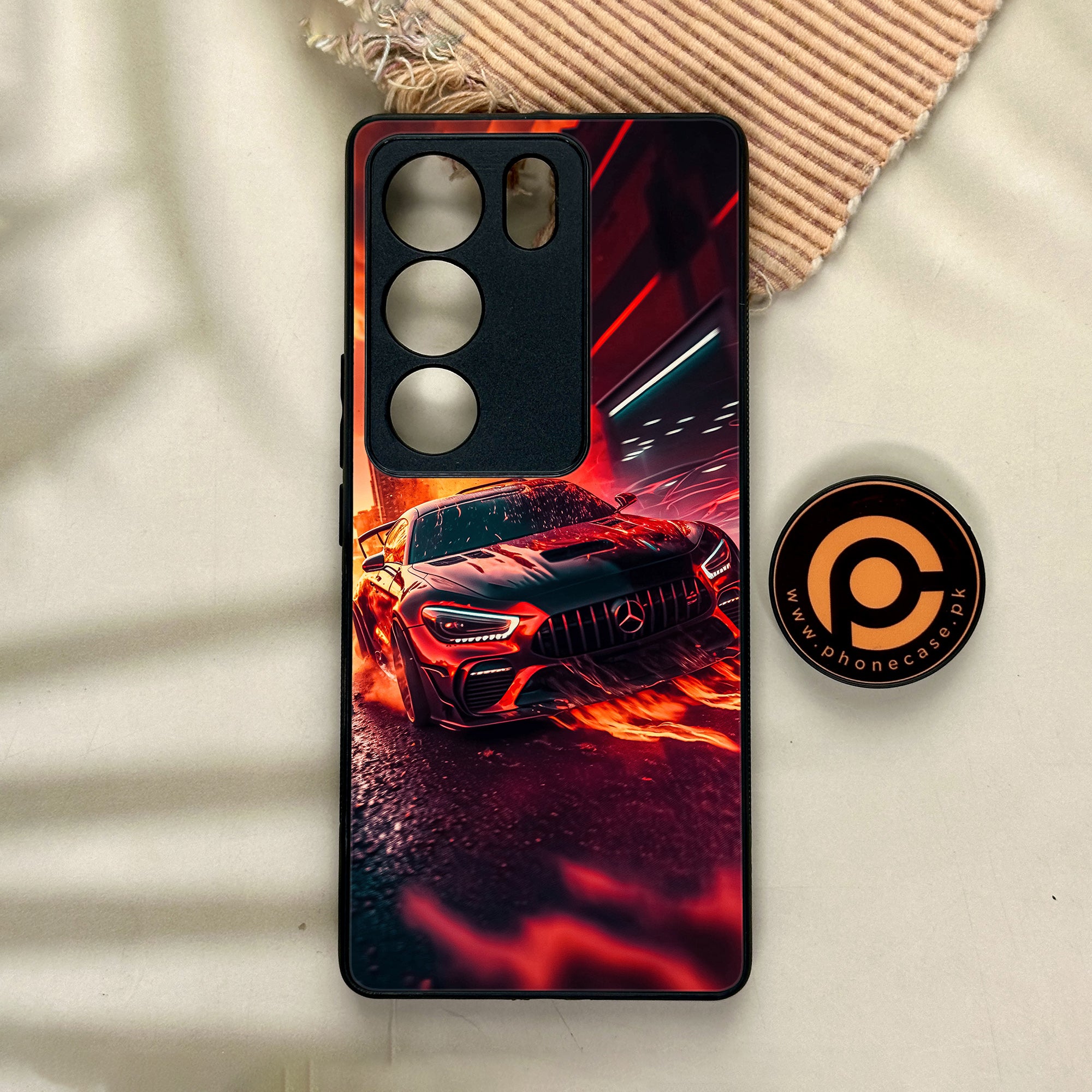Vivo V29 - Racing Series - Premium Printed Glass soft Bumper shock Proof Case