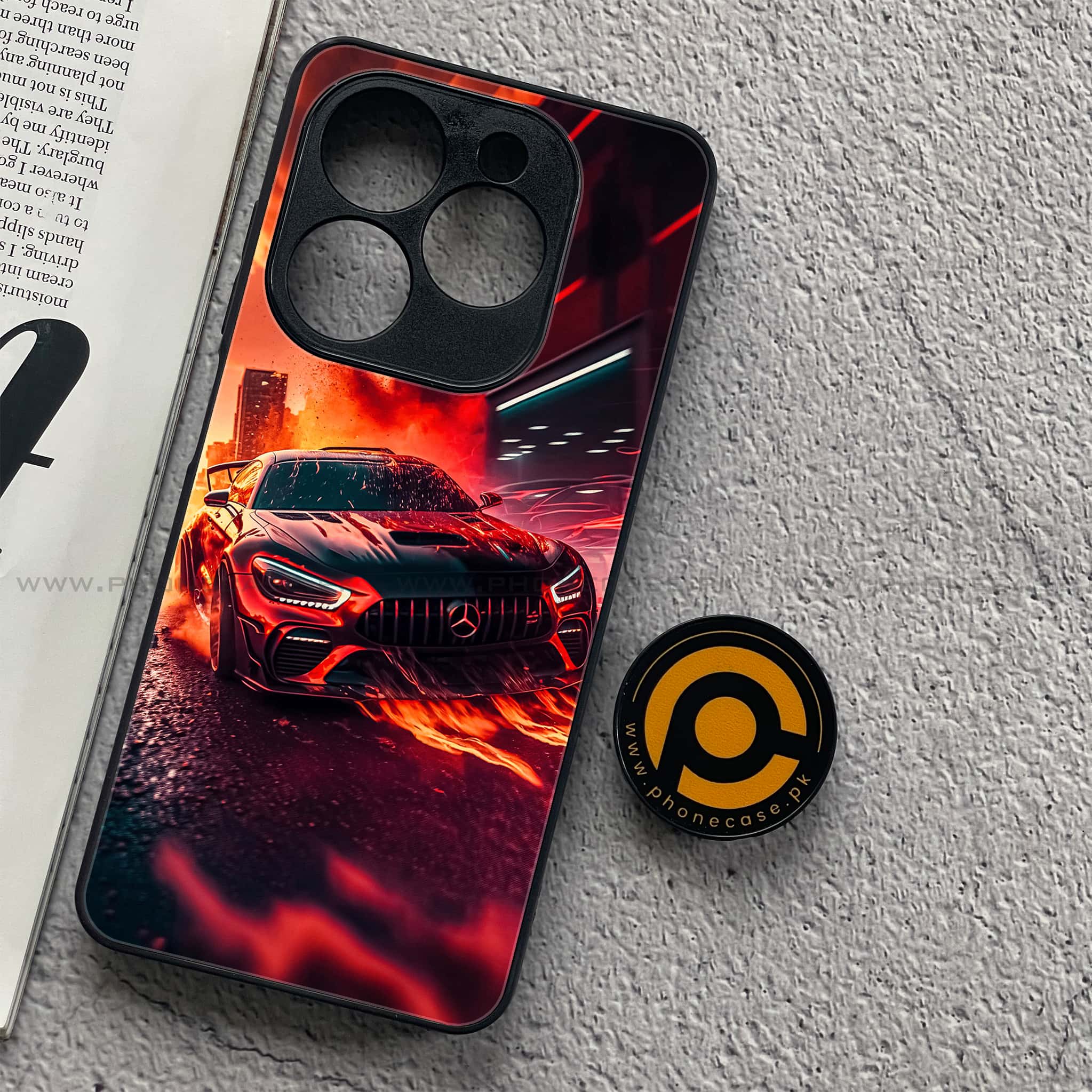 Infinix Smart 8 Pro - Racing Series - Premium Metal Printed soft Bumper shock Proof Case