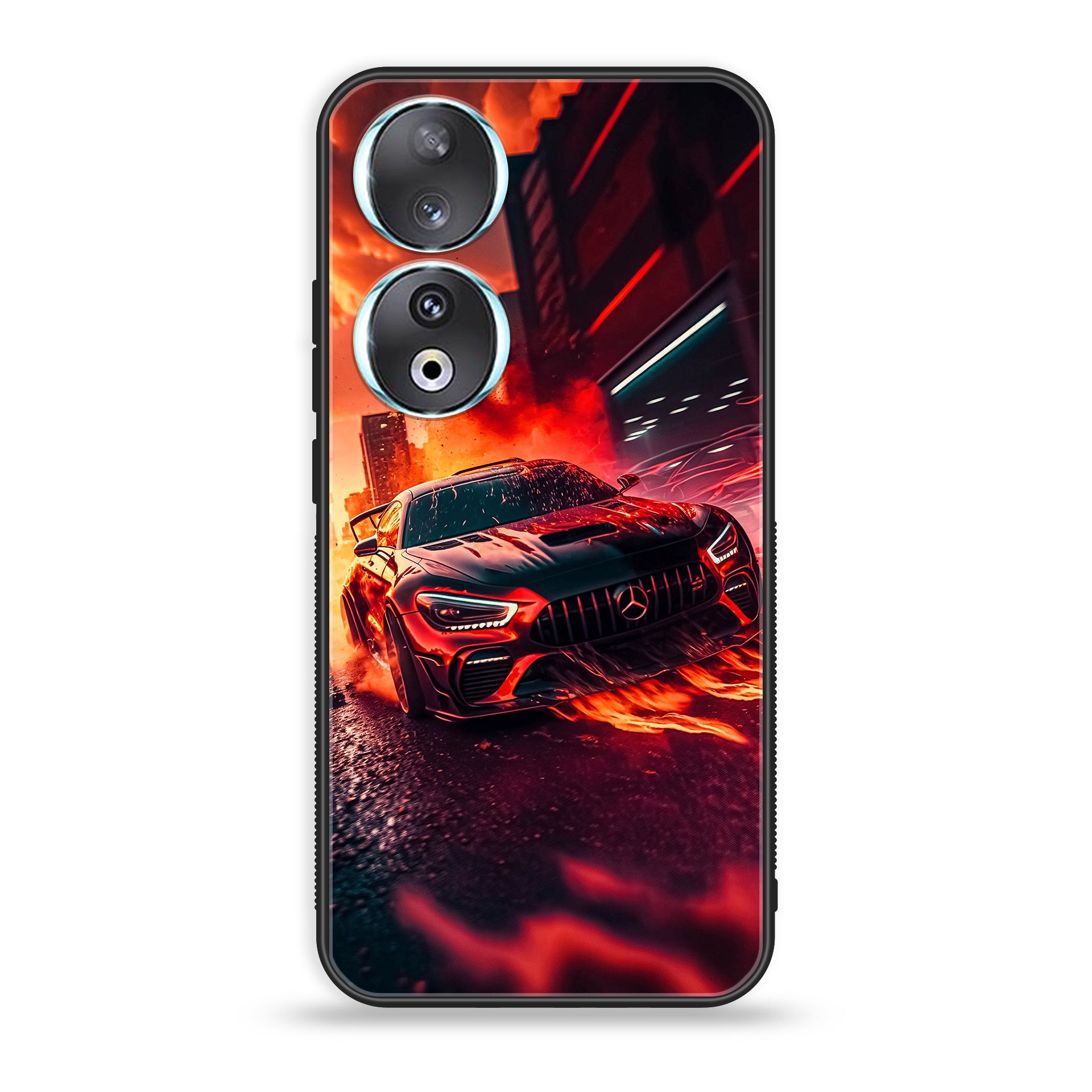 Huawei Honor 90 - Racing Series - Premium Printed Glass soft Bumper shock Proof Case