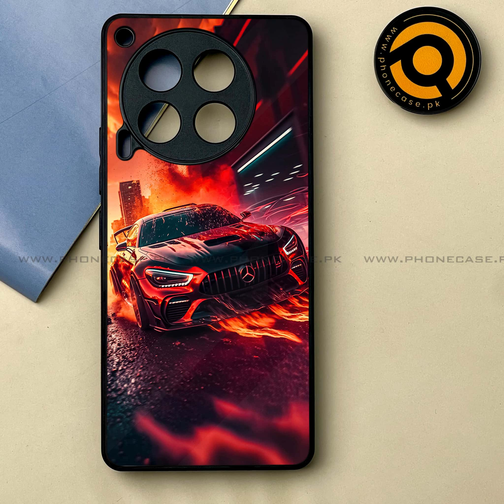 Tecno Camon 30 - Racing Series -  Premium Printed Metal soft Bumper shock Proof Case