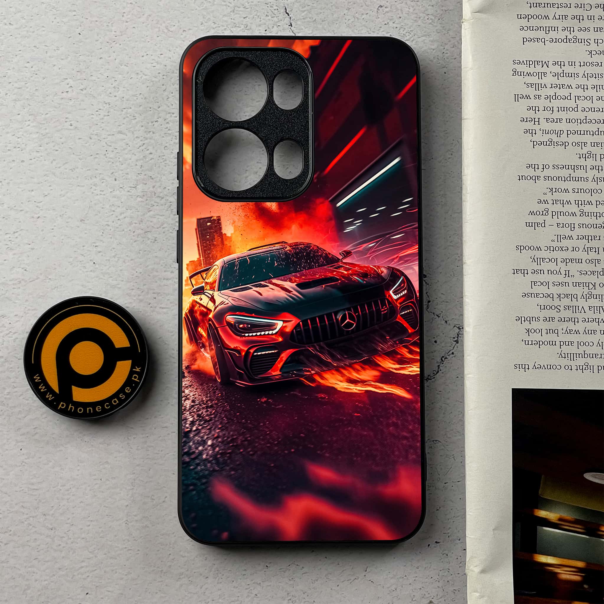 Oppo Reno 13 Pro - Racing Series - Premium Metal Printed Soft Bumper Shockproof Case