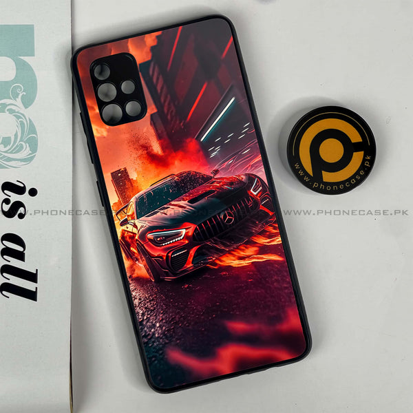 Samsung Galaxy A51 Racing Design 3 Premium Printed Glass soft Bumper shock Proof Case CS-26418