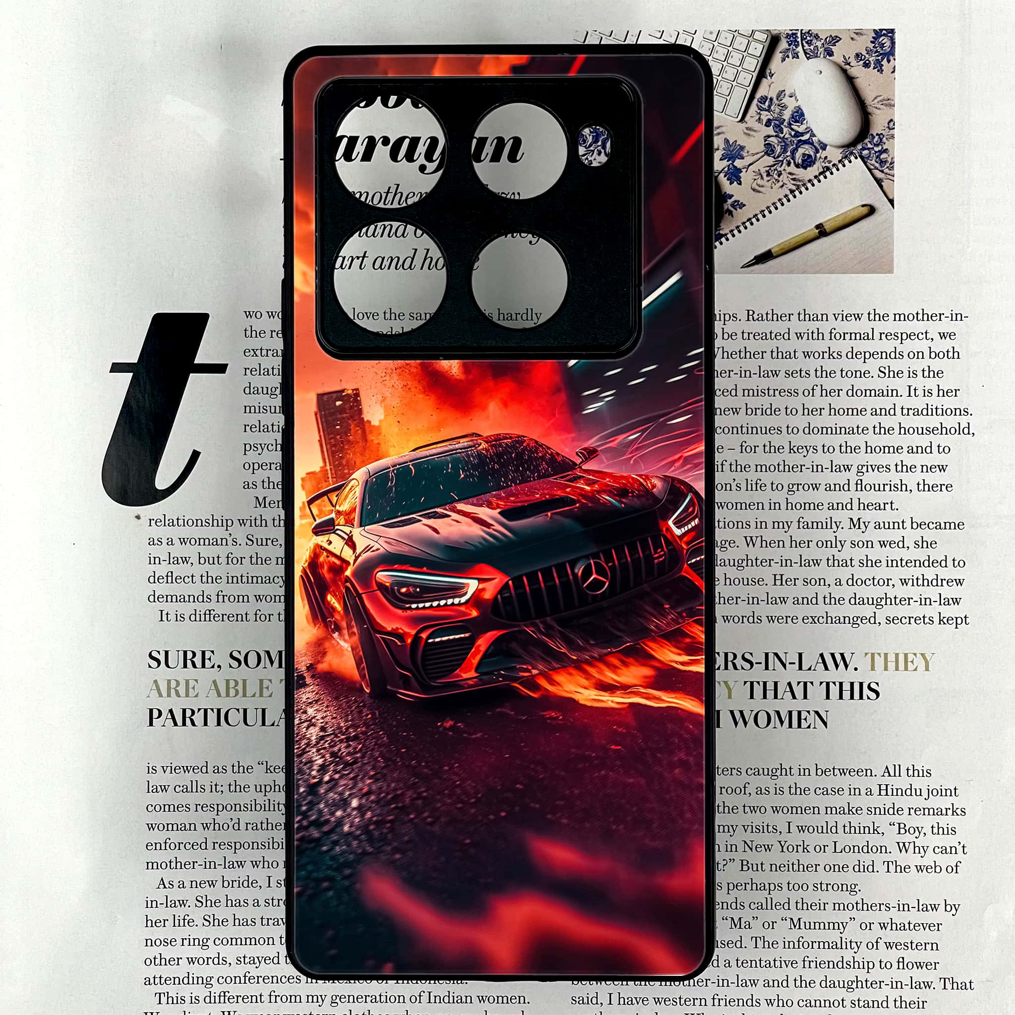 Infinix Note 40 Pro Plus - Racing Series - Premium Metal Printed soft Bumper shock Proof Case