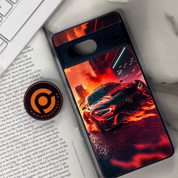 Google Pixel 7 - Racing Design 3 - Premium Metal Printed soft Bumper Shock Proof Case  CS-35197