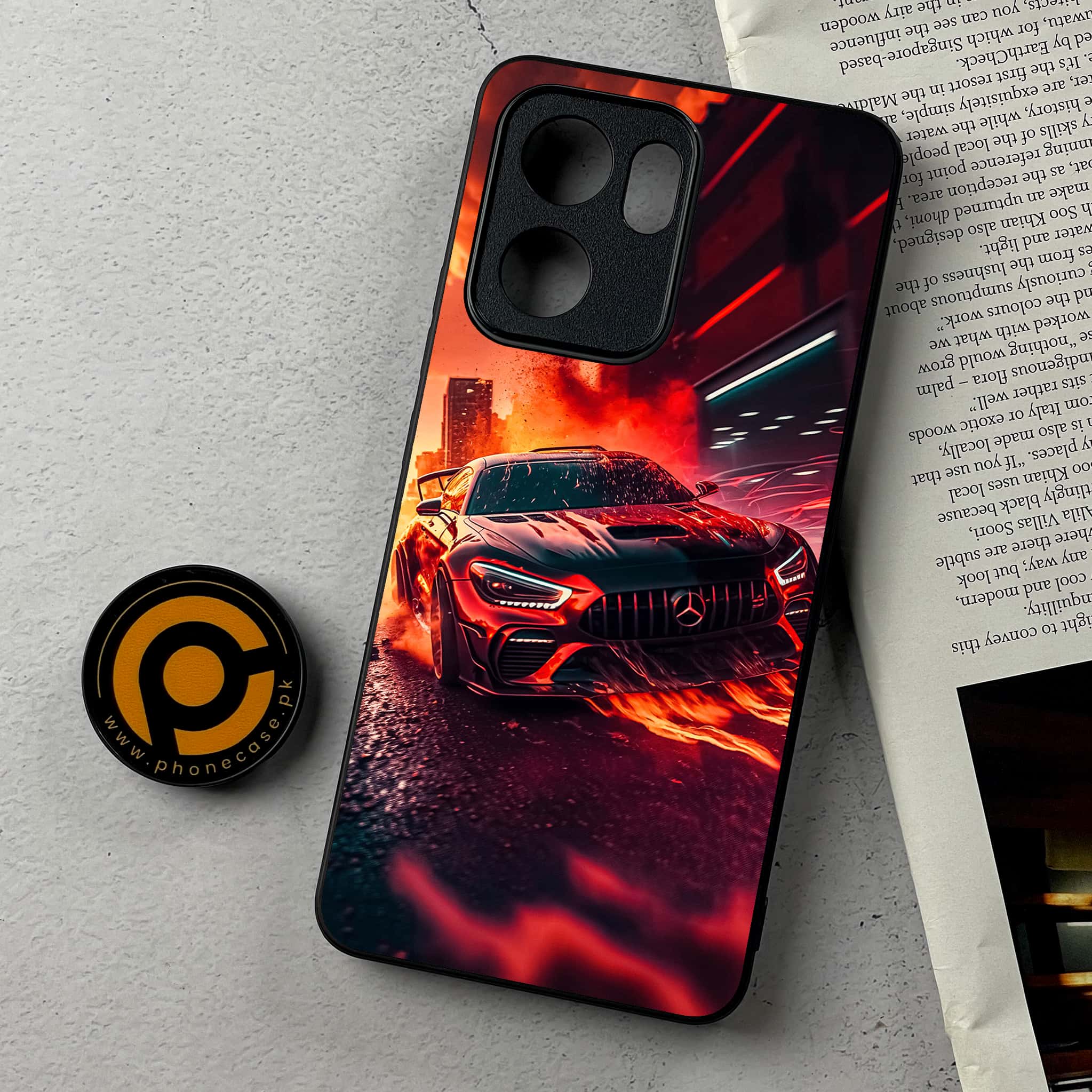 Oppo Reno 14F - Racing Series - Premium Metal Printed Soft Bumper Shockproof Case